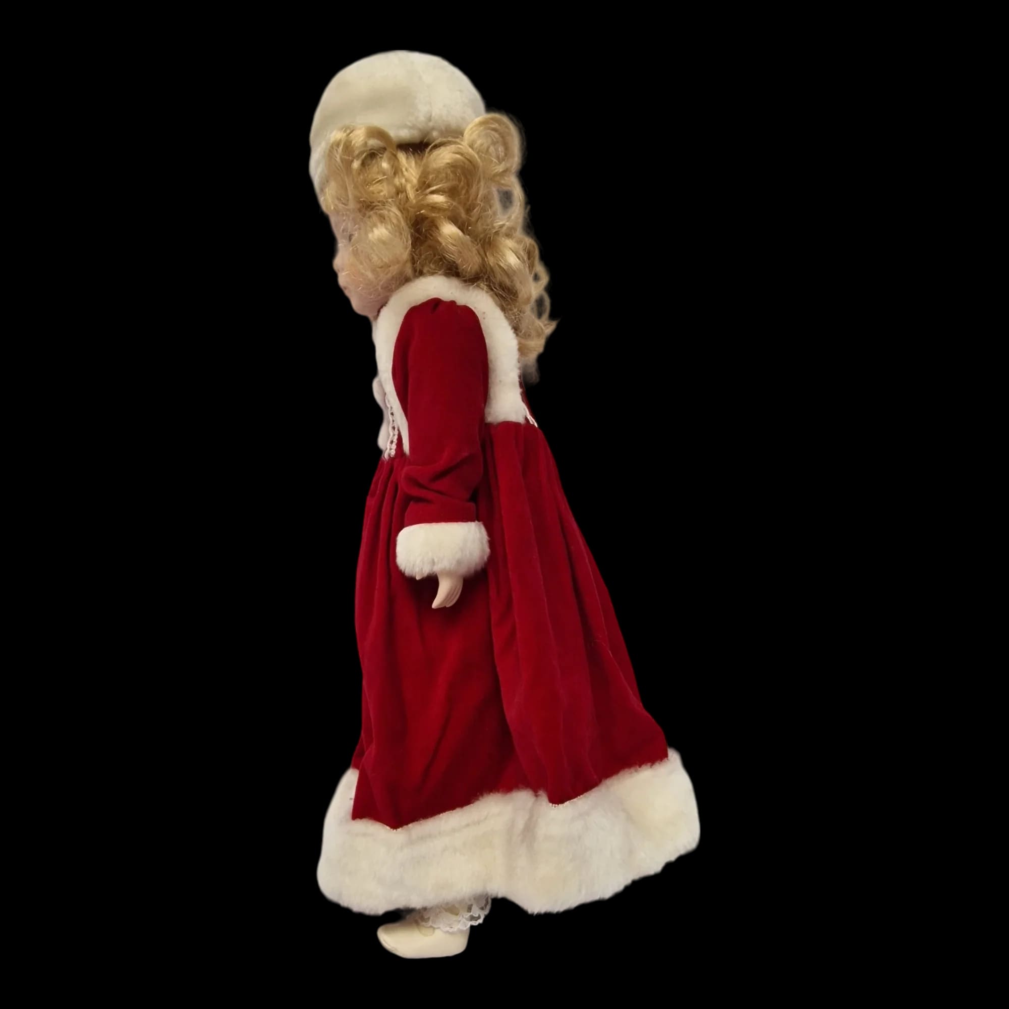 Porcelain Doll Female Christmas Outfit Display Stand