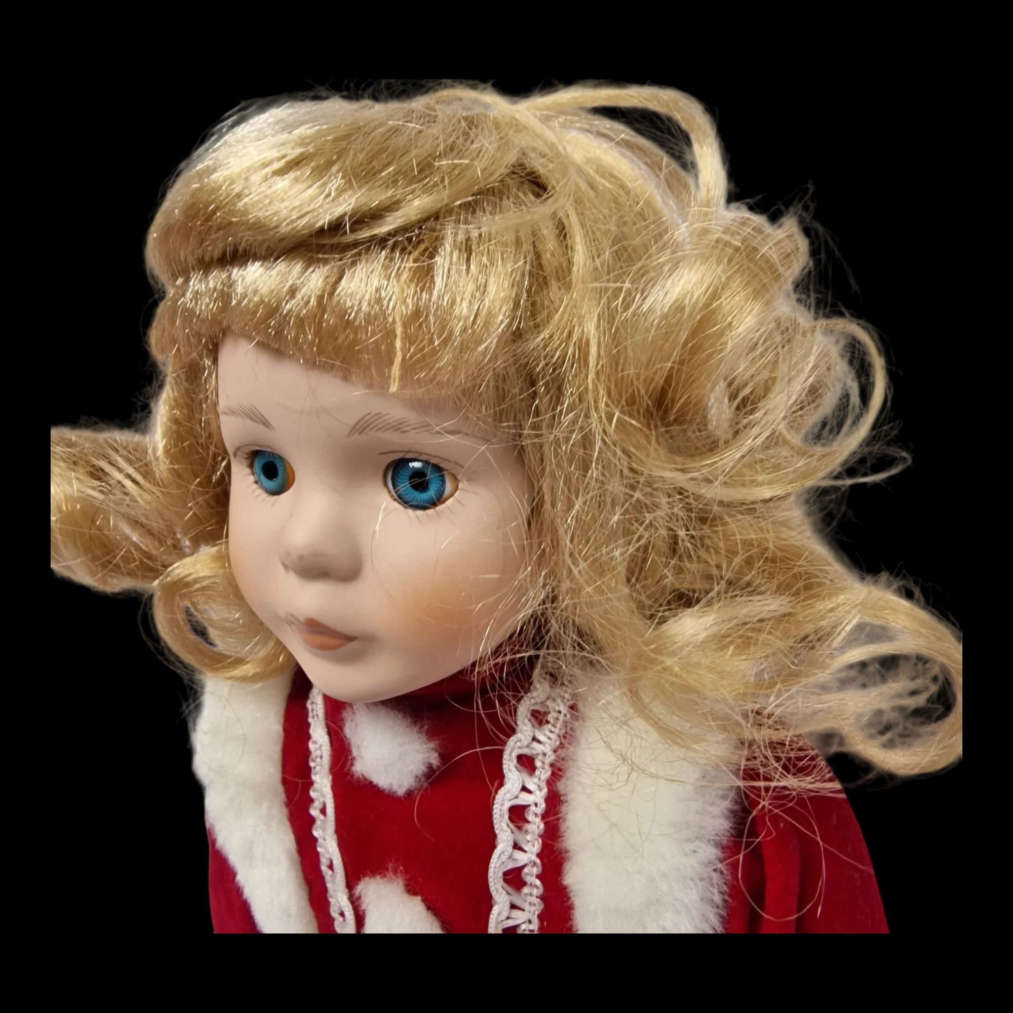 Porcelain Doll Female Christmas Outfit Display Stand