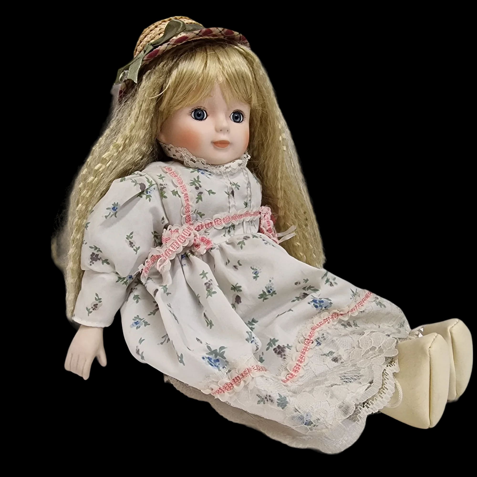 Porcelain Doll Female Floral Dress Removeable Clothes