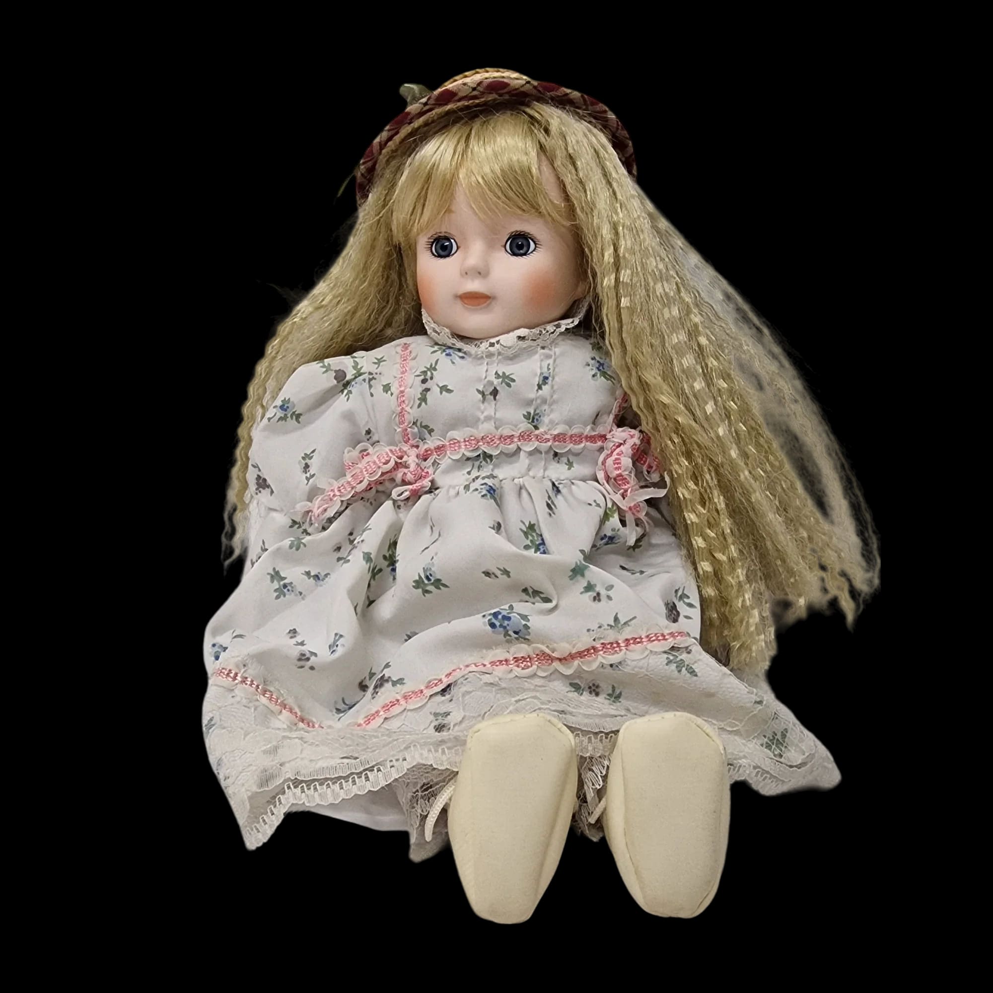 Porcelain Doll Female Floral Dress Removeable Clothes