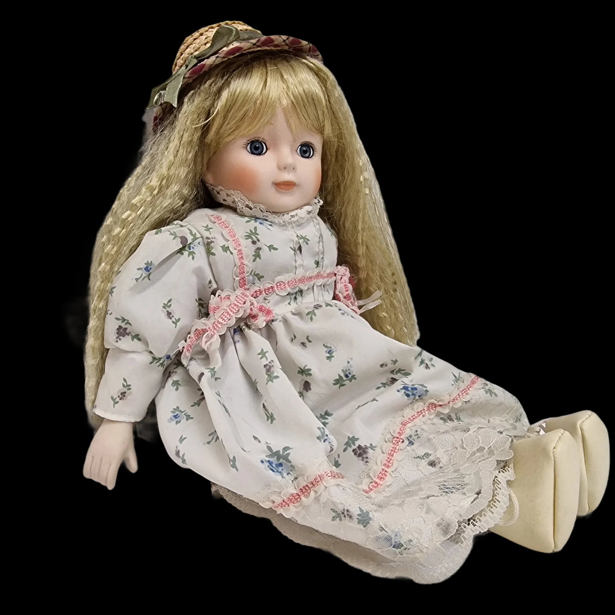 Porcelain Doll Female Floral Dress Removeable Clothes