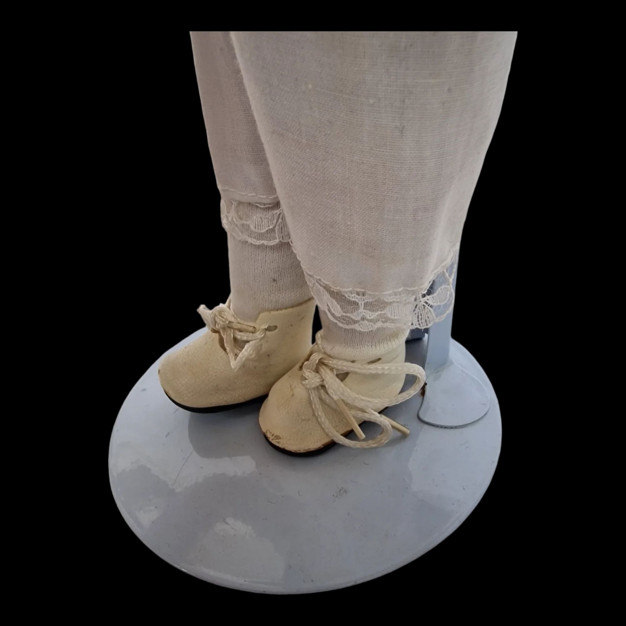 Porcelain Doll Female Tartan Dress Display Stand Removeable