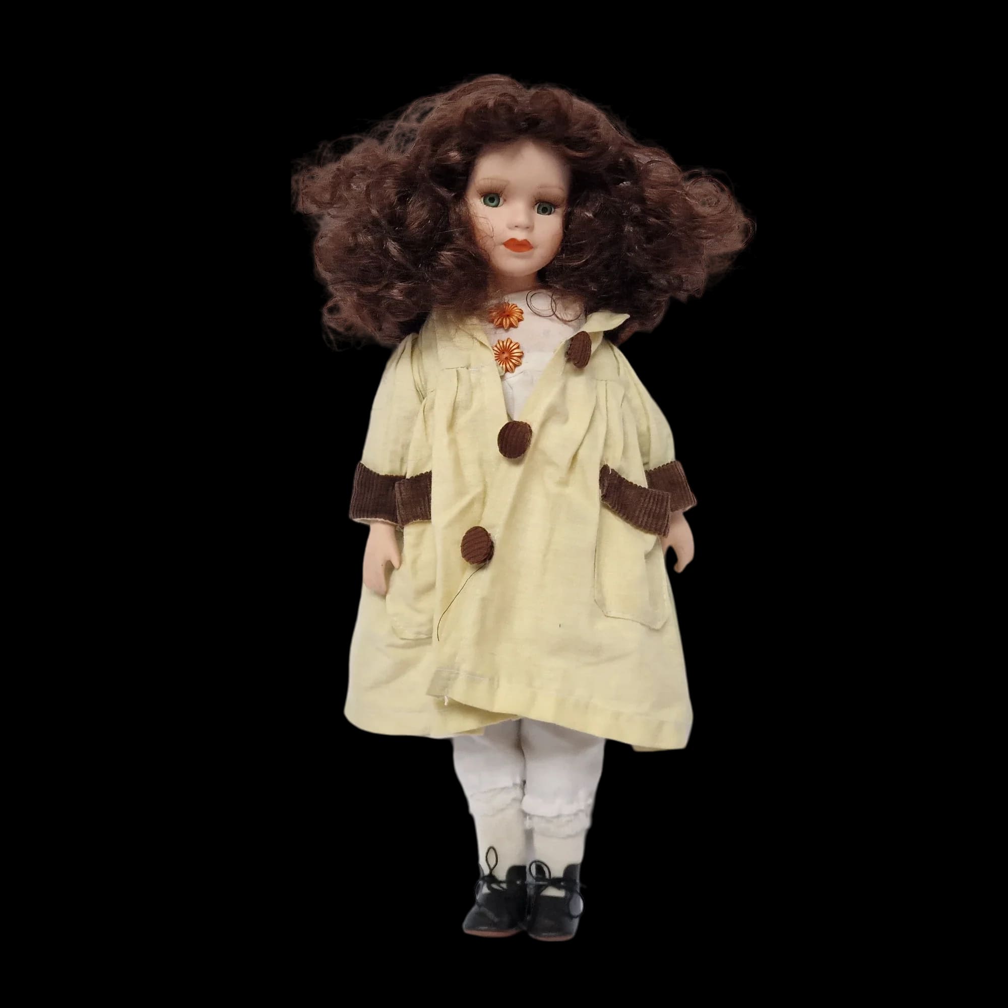 Porcelain Doll Female White Dress And Coat Removeable
