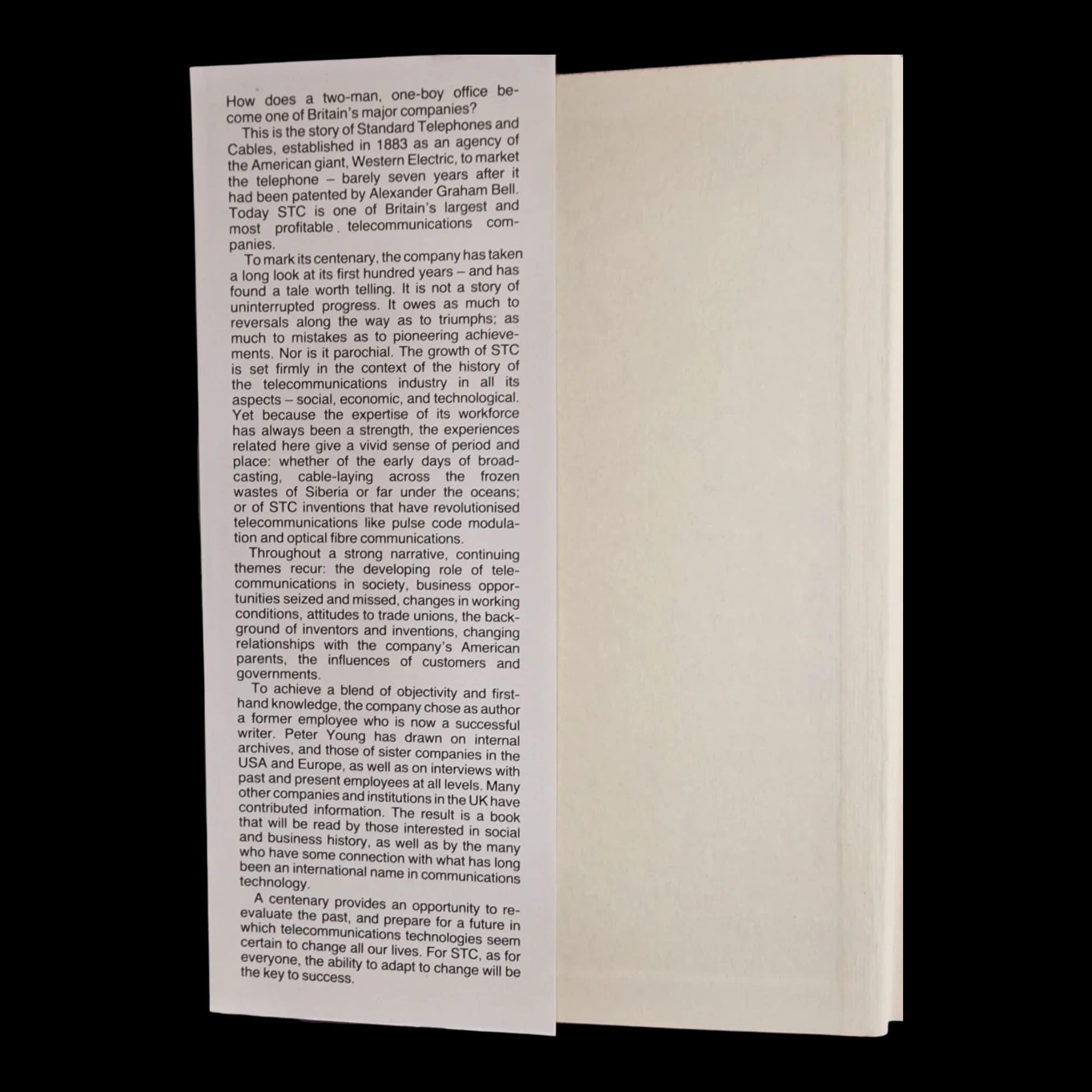 Power Of Speech a History Standard Telephones And Cables