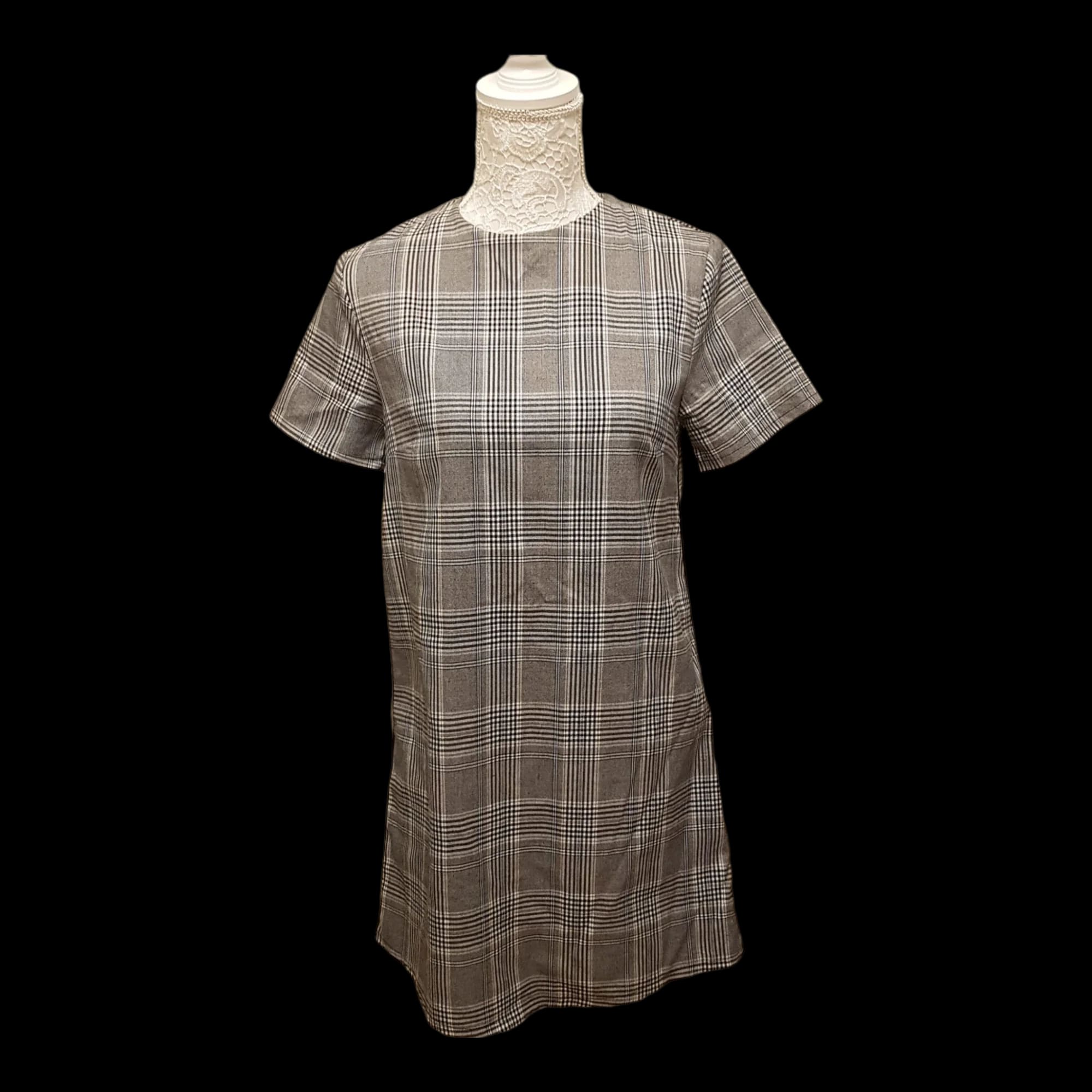 Primark Grey Checked Shift Dress UK 6 - Dresses - 1 - 1813
