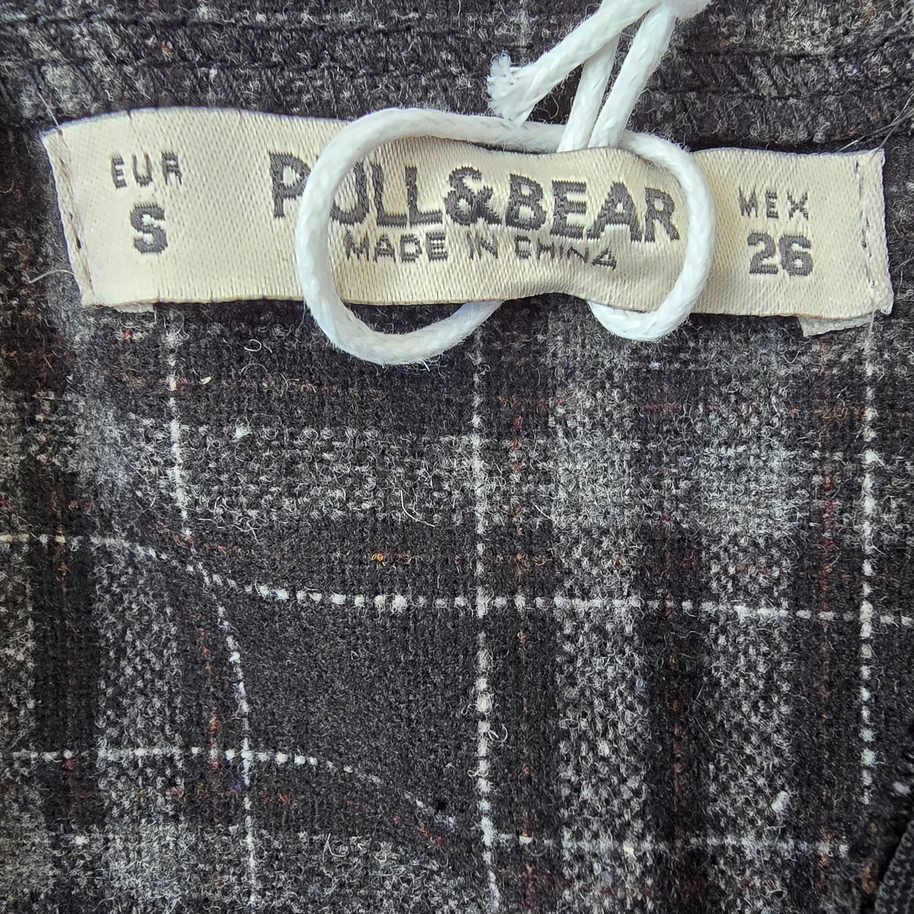 Pull&Bear Black Grey Check Pinafore Dress UK Small