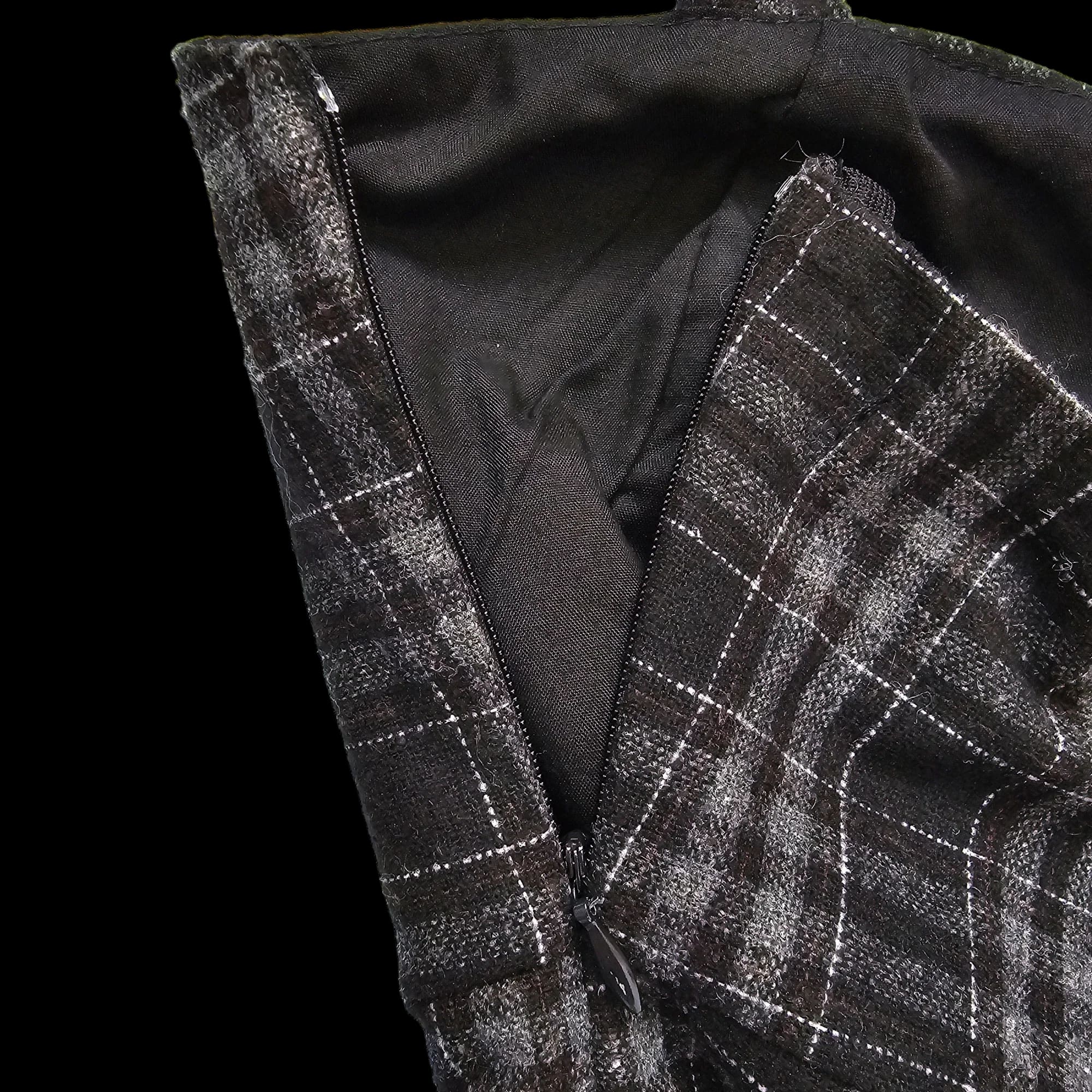 Pull&Bear Black Grey Check Pinafore Dress UK Small