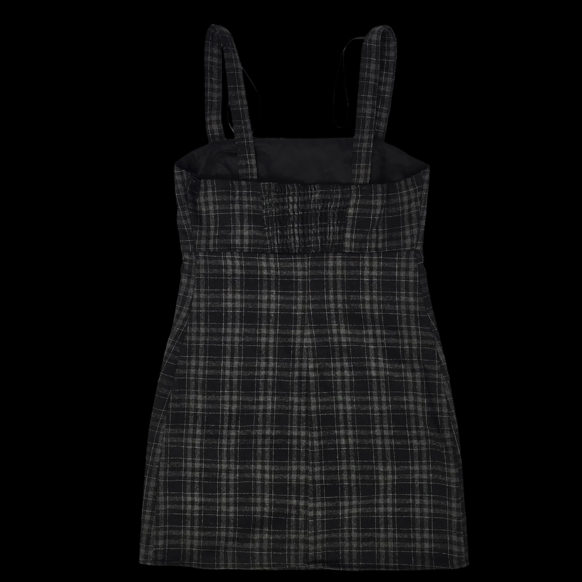 Pull&Bear Black Grey Check Pinafore Dress UK Small