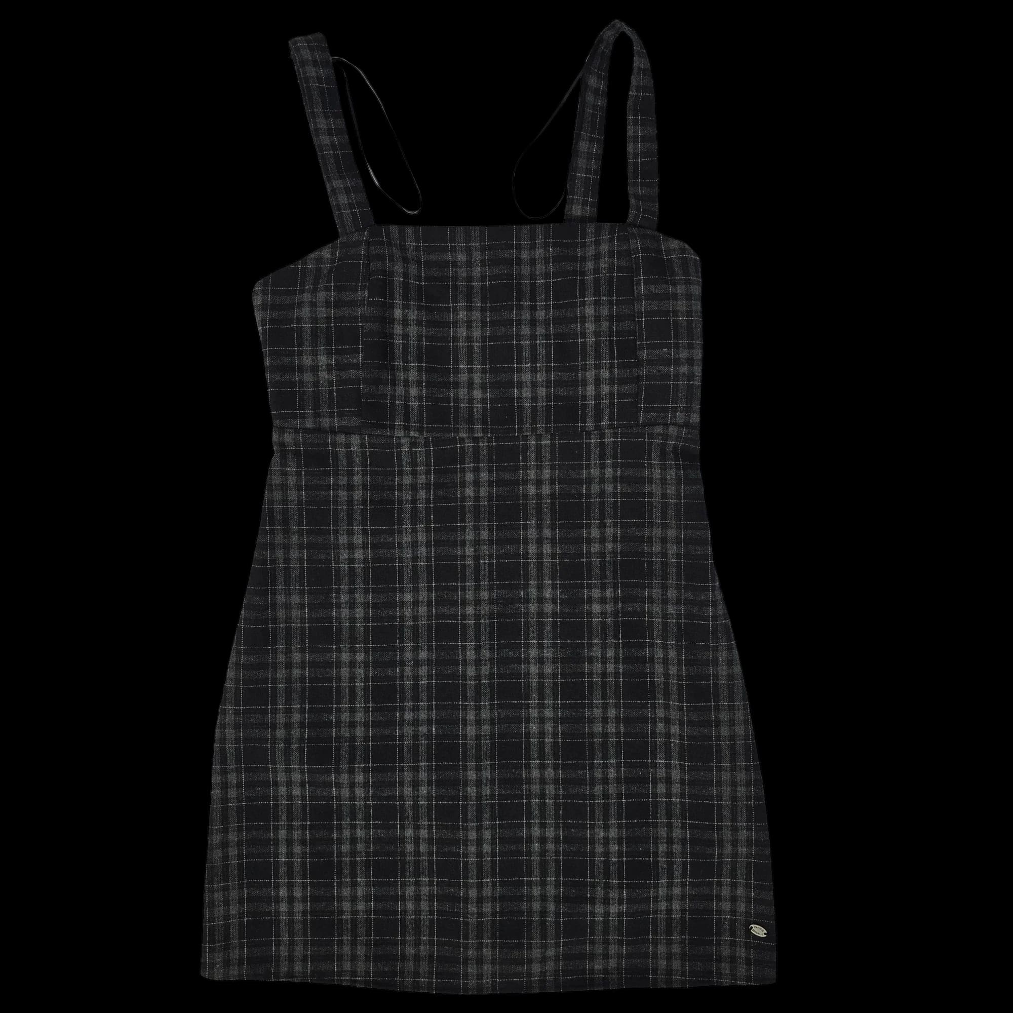 Pull&Bear Black Grey Check Pinafore Dress UK Small