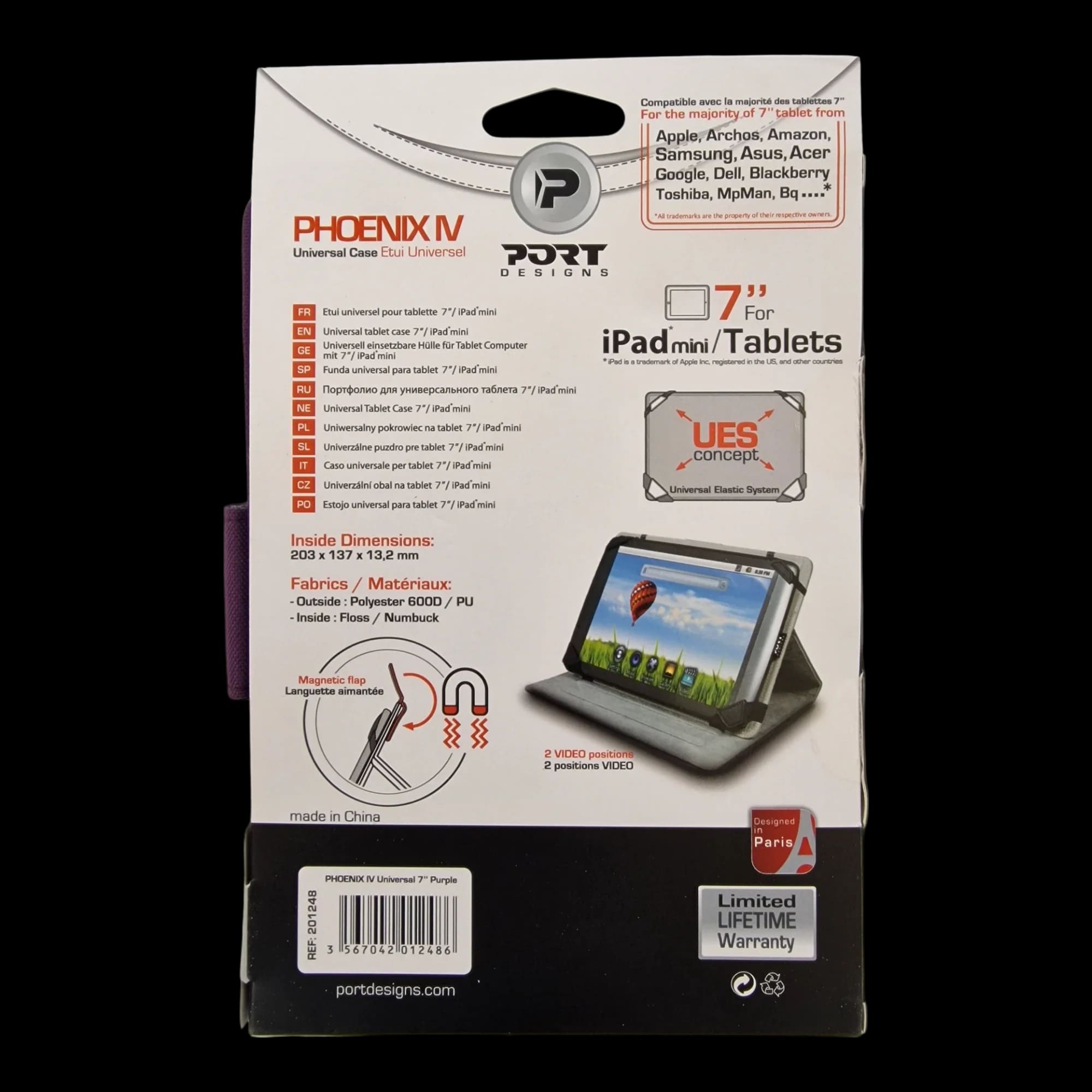 Purple Fabric Phoenix Iv Universal 7 Inch Tablet Case