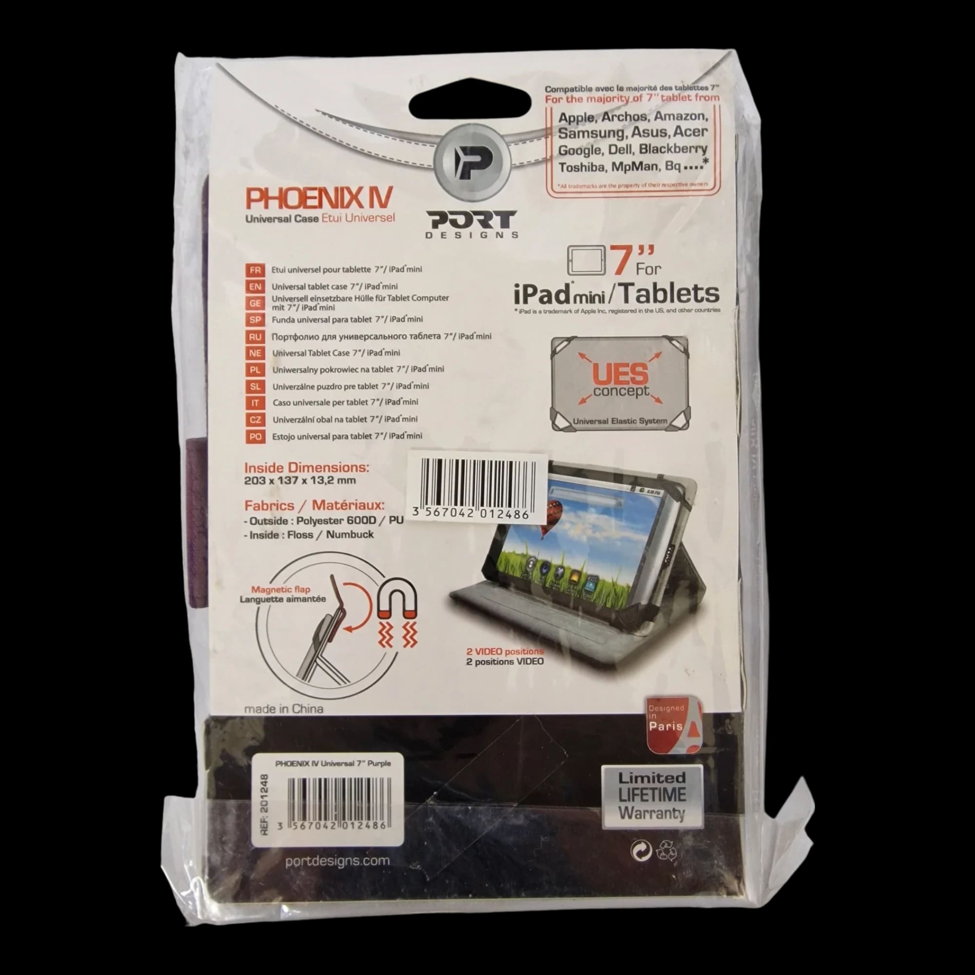 Purple Fabric Phoenix Iv Universal 7 Inch Tablet Case