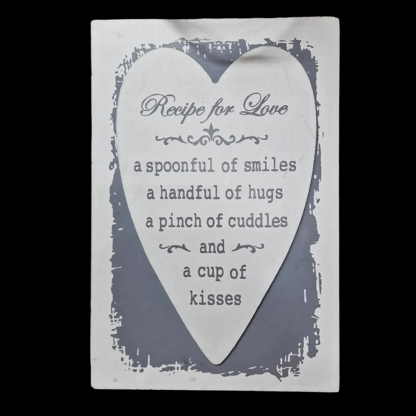 Recipe For Love Heart Shaped Sign Wall Art - Unbranded - 1
