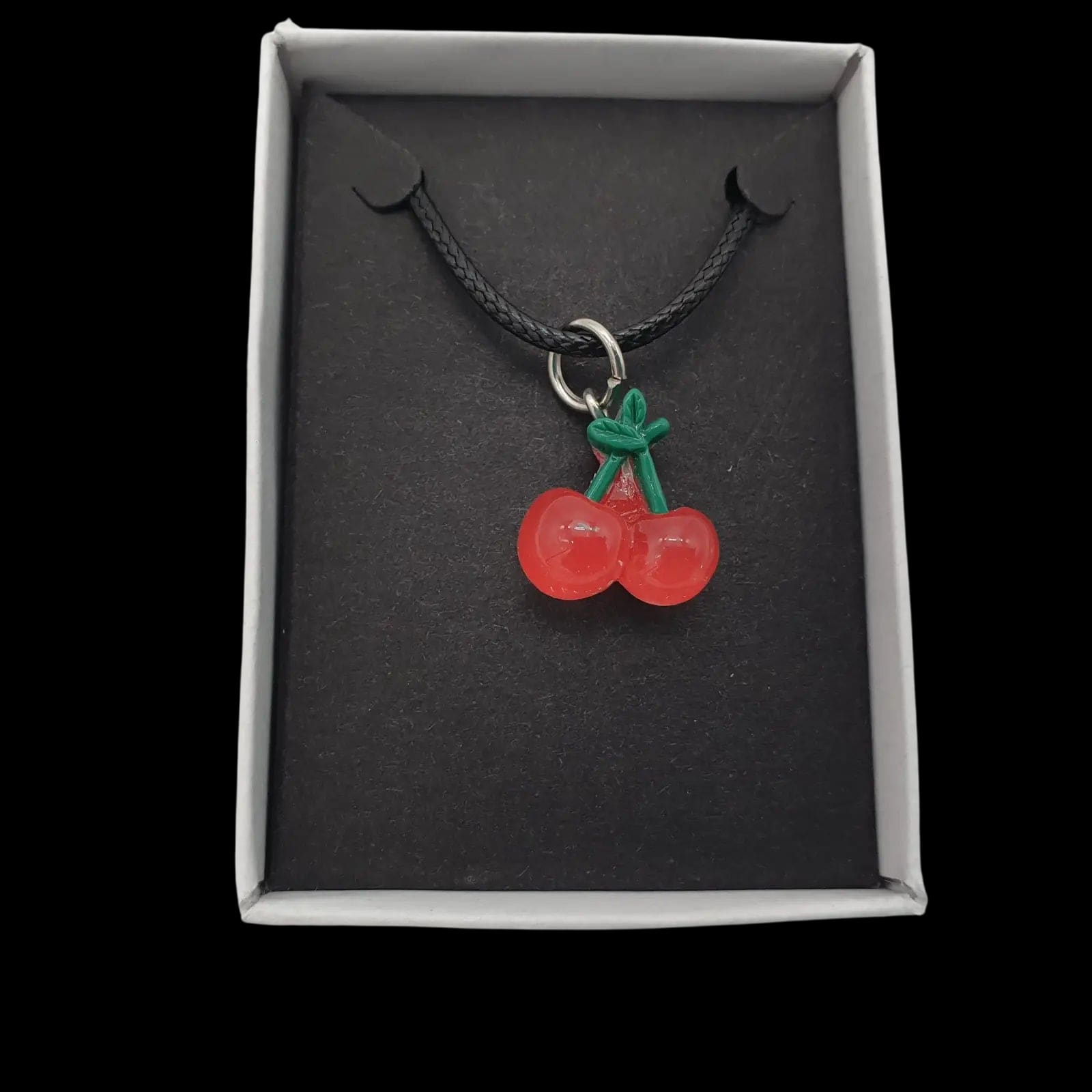 Red Cherries Necklace Cherry Fruit Pendant Charm Handmade