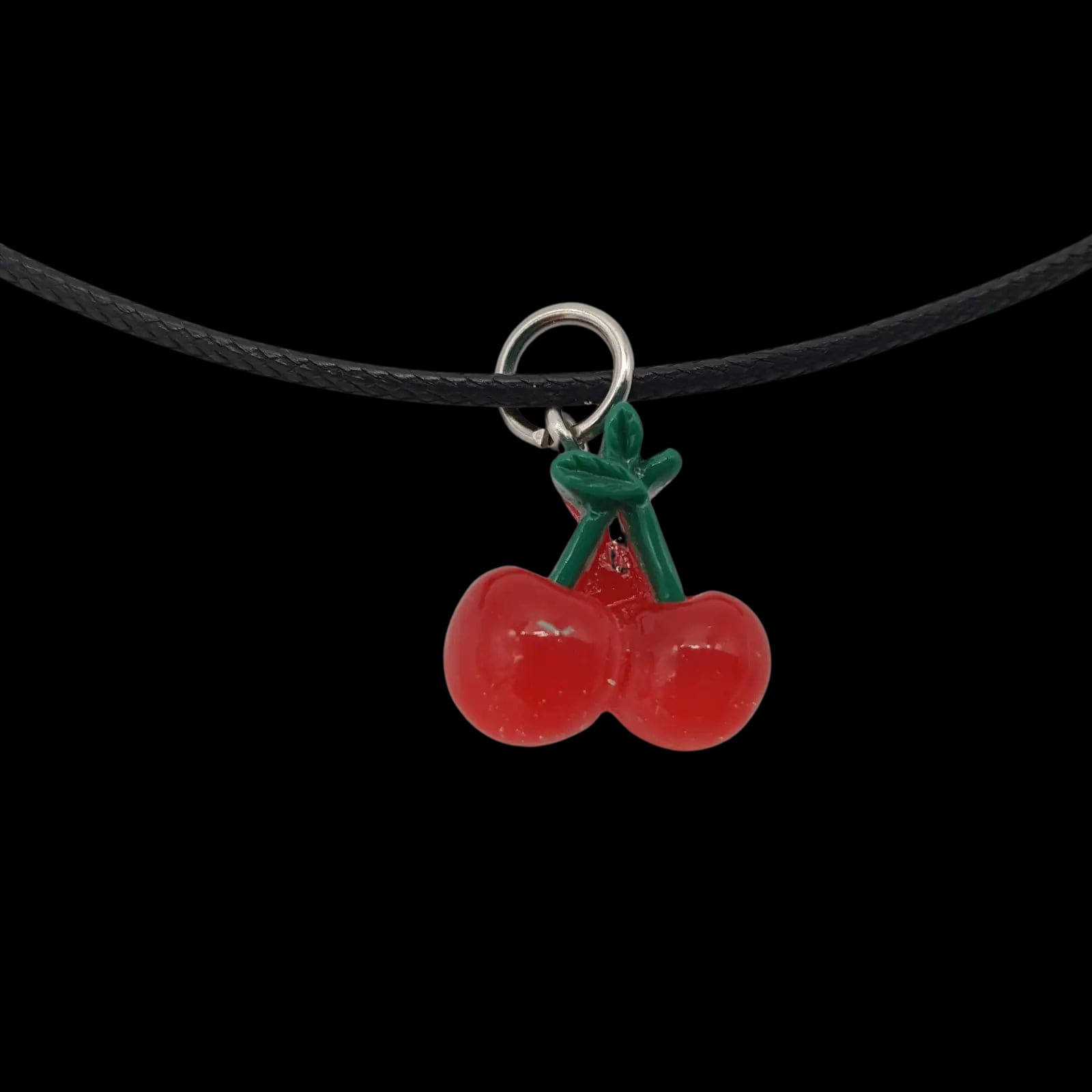 Red Cherries Necklace Cherry Fruit Pendant Charm Handmade