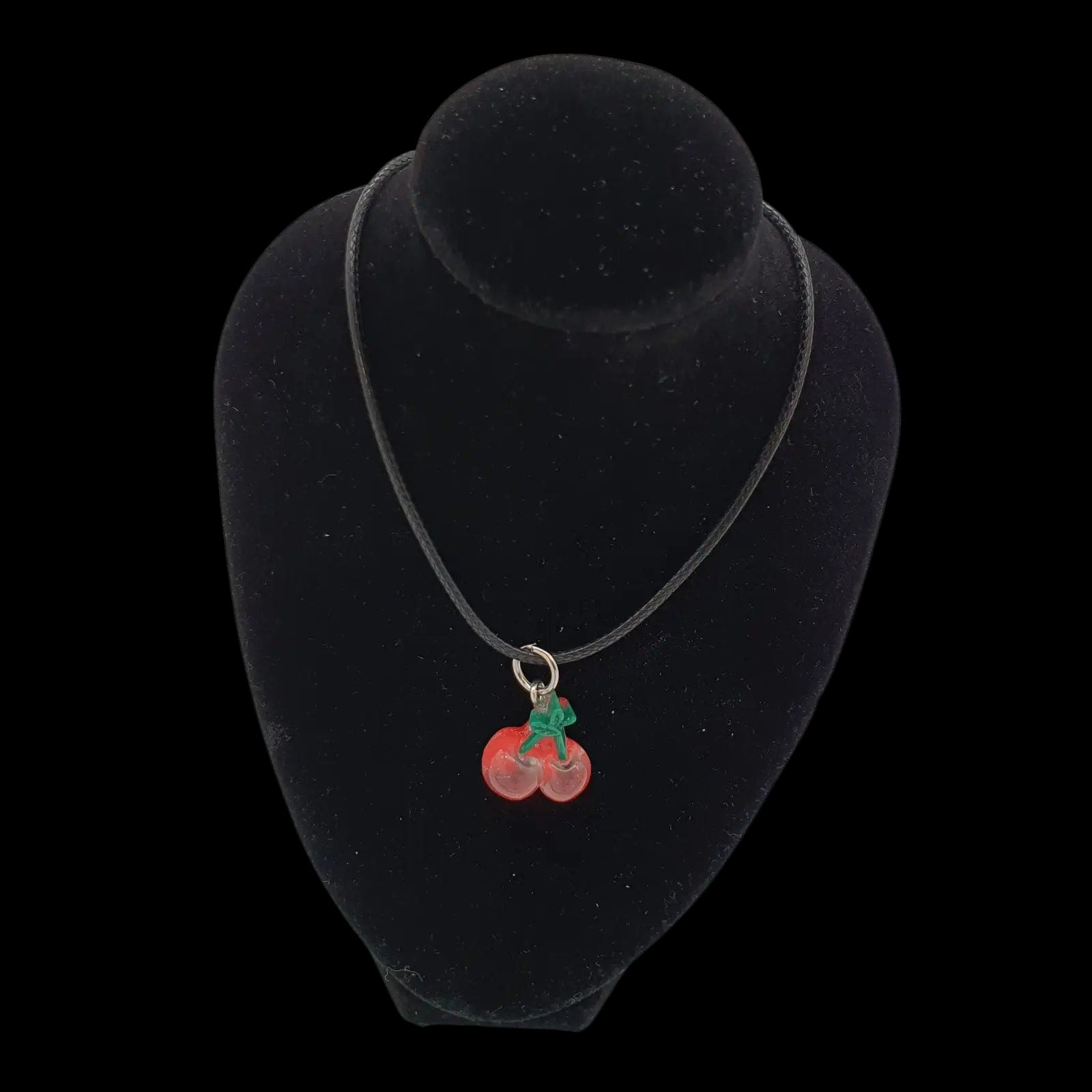 Red Cherries Necklace Cherry Fruit Pendant Charm Handmade