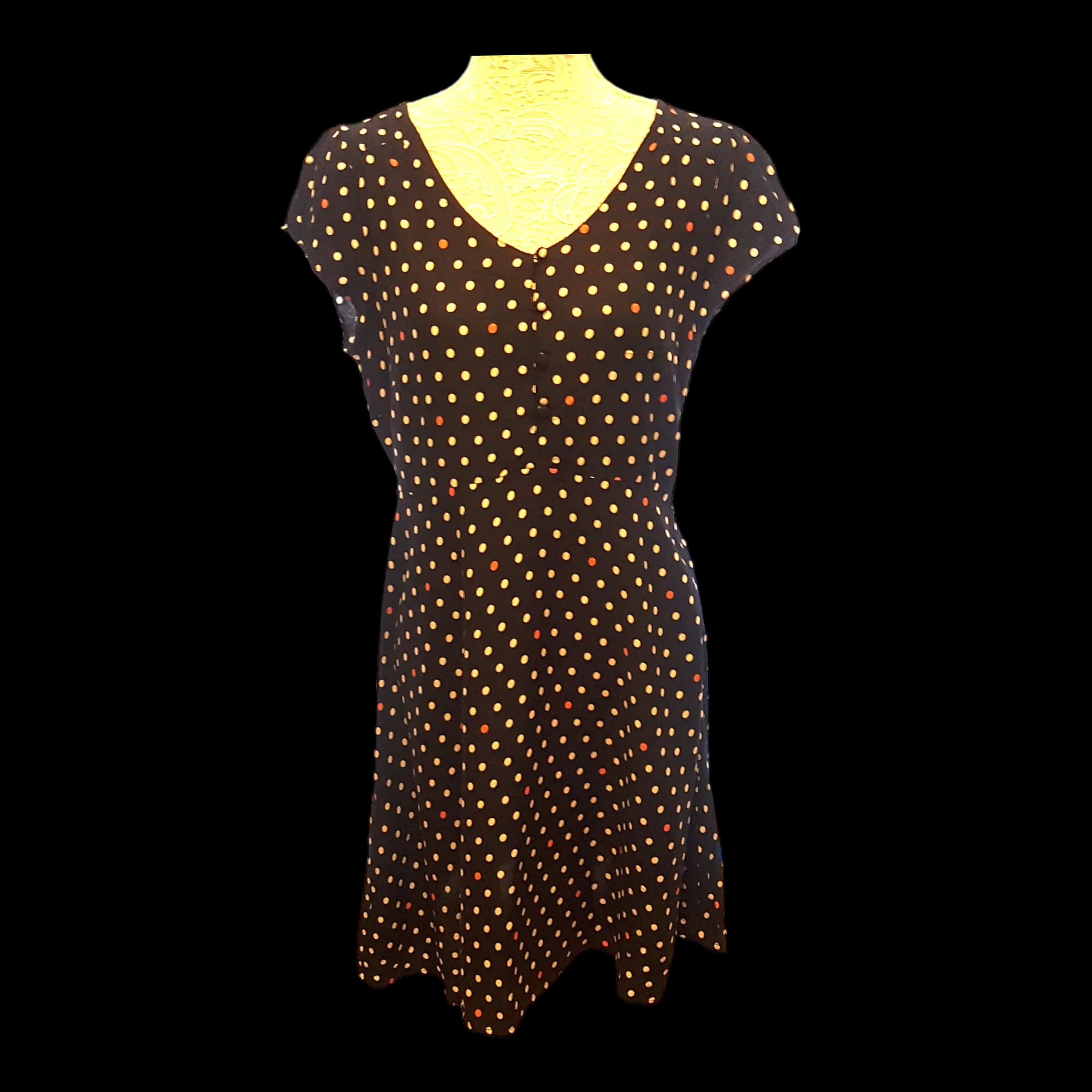 Red Herring Black Multicoloured Polka Dot Summer Dress UK