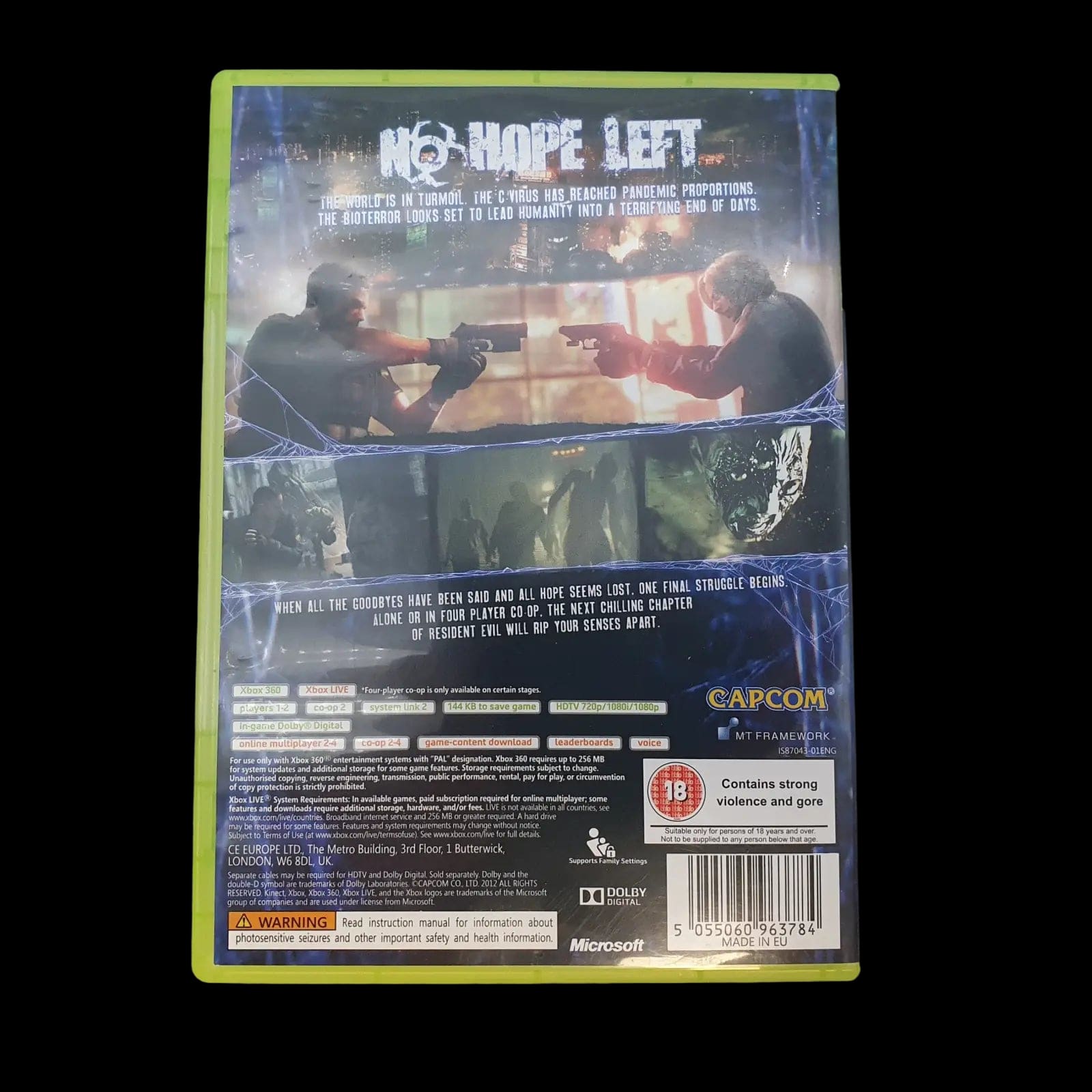 Resident Evil 6 Microsoft Xbox 360 Capcom 2012 Video Game