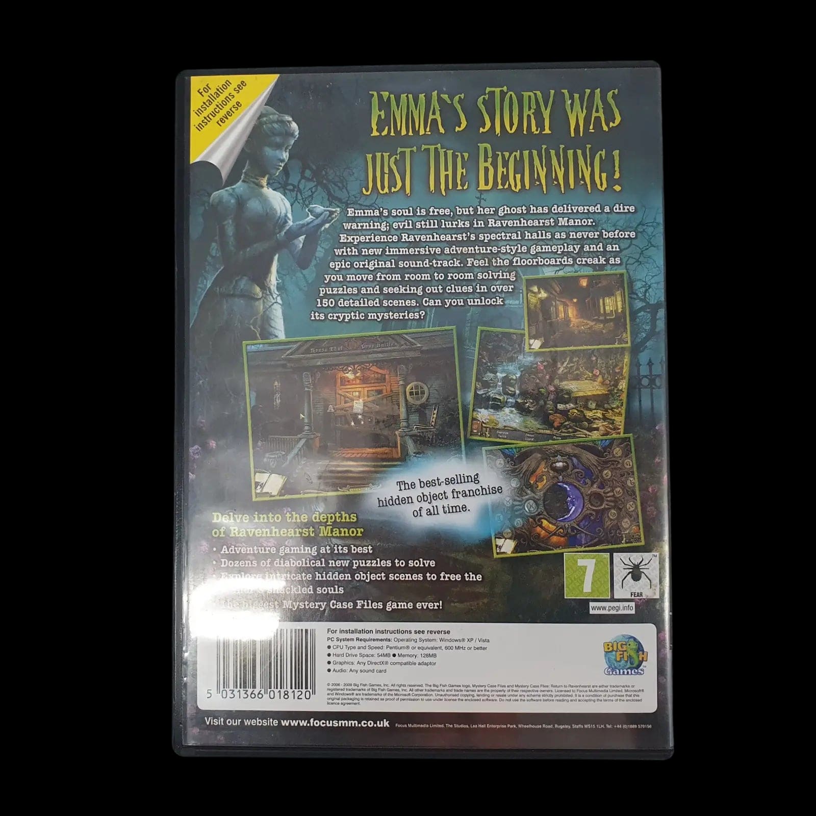 Return To Ravenhearst Pc Big Fish Games 2009 Video Game - 2