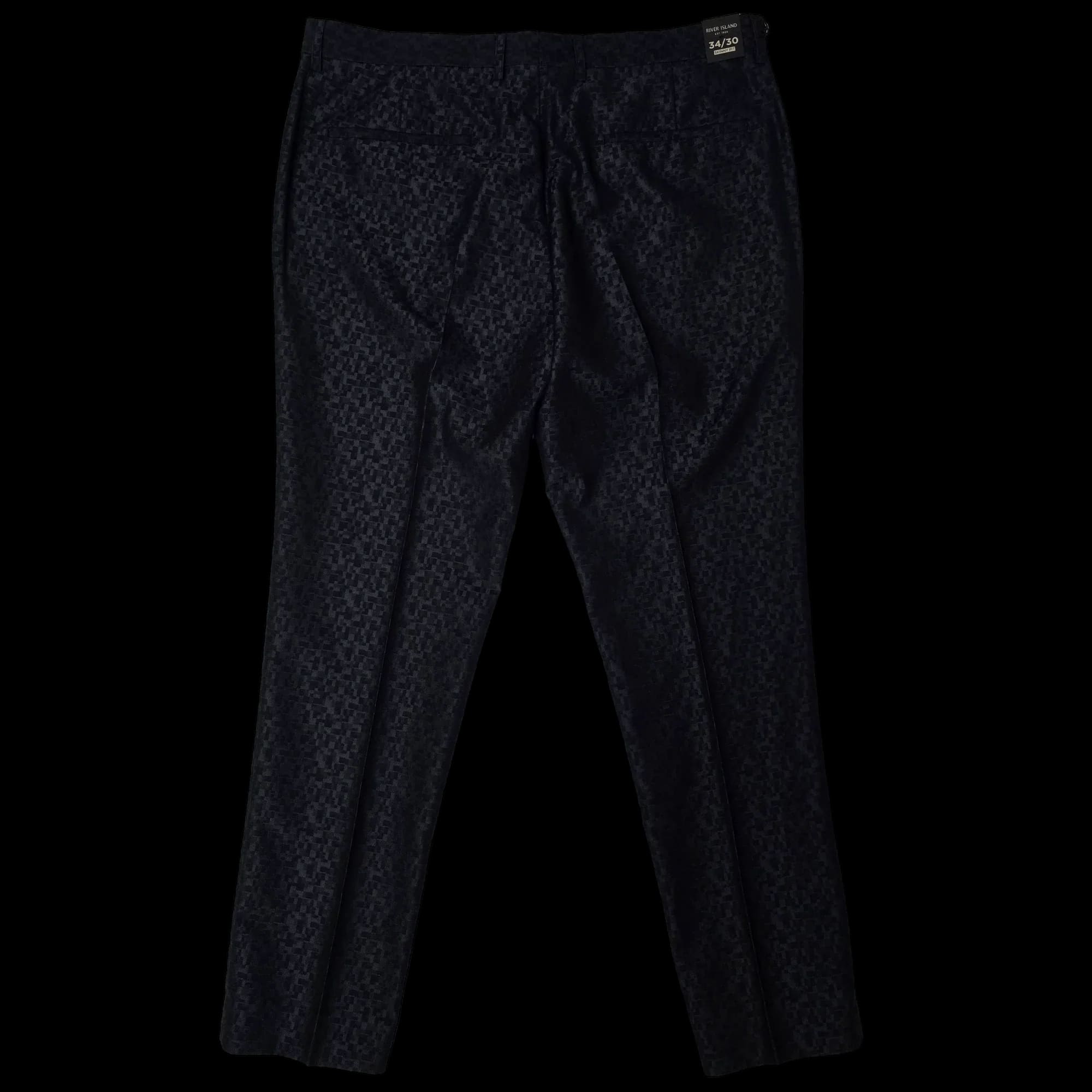 River Island Mens Black Trousers UK 34S - 4 - 3568