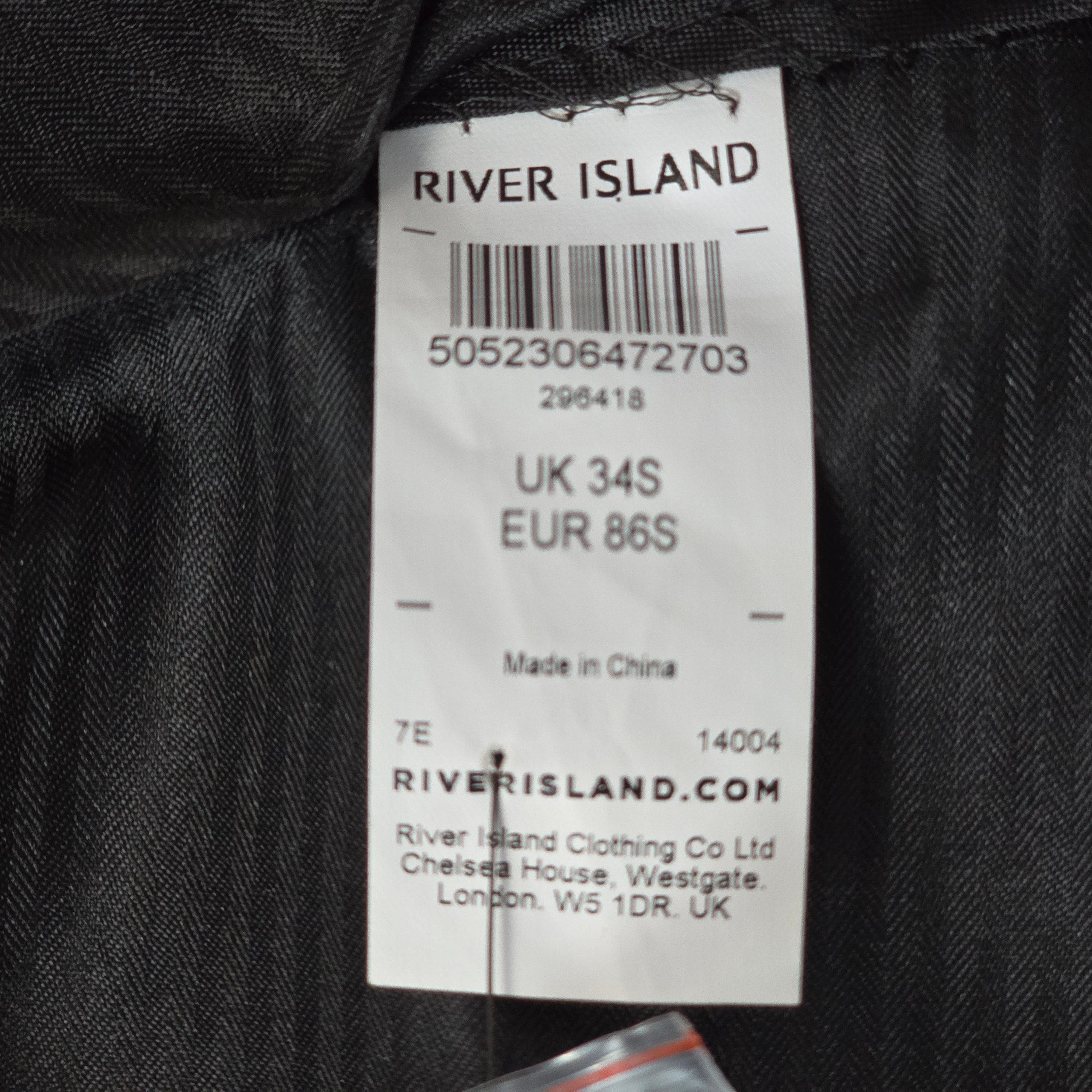 River Island Mens Black Trousers UK 34S - 10 - 3568