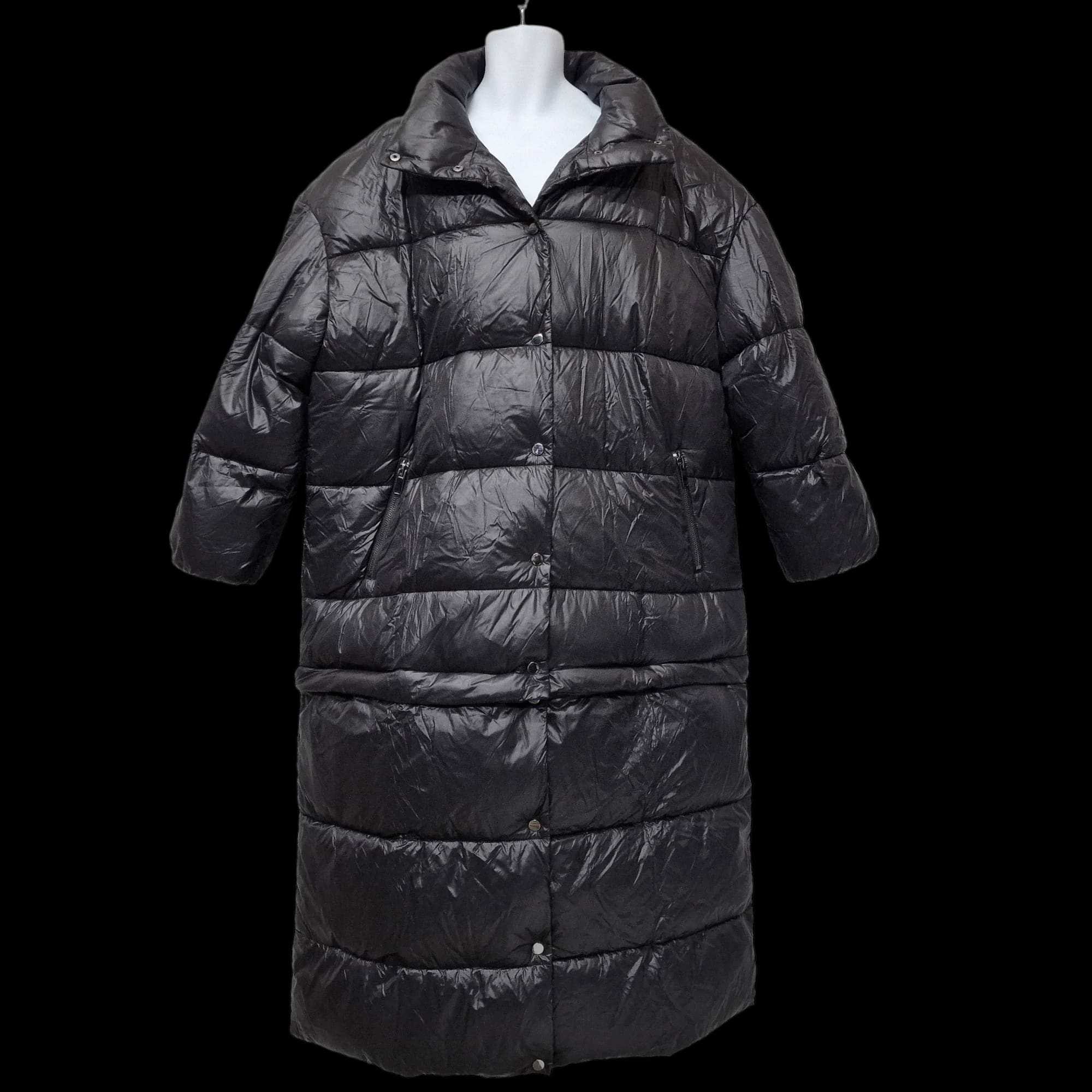 River Island Womens Black RI Studio 2 in 1 Puffer Coat UK