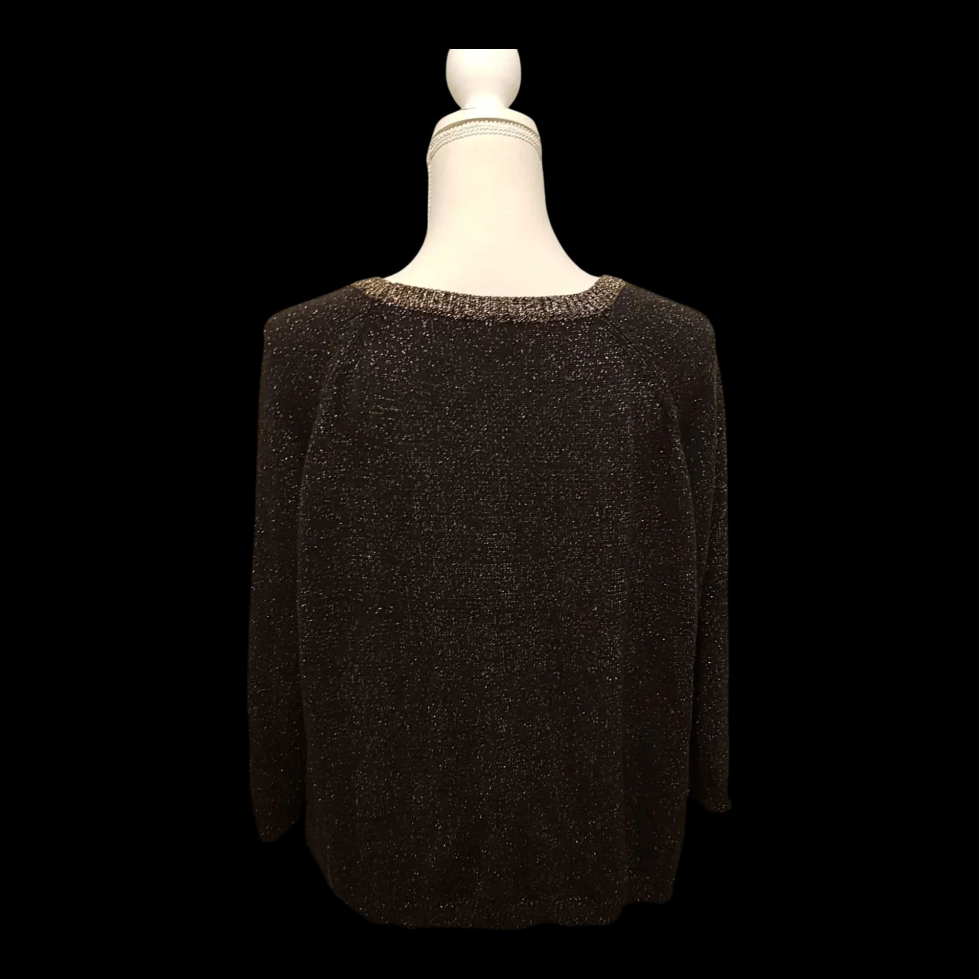 River Island Womens Knitted Black Bronze Long Sleeve Jumper