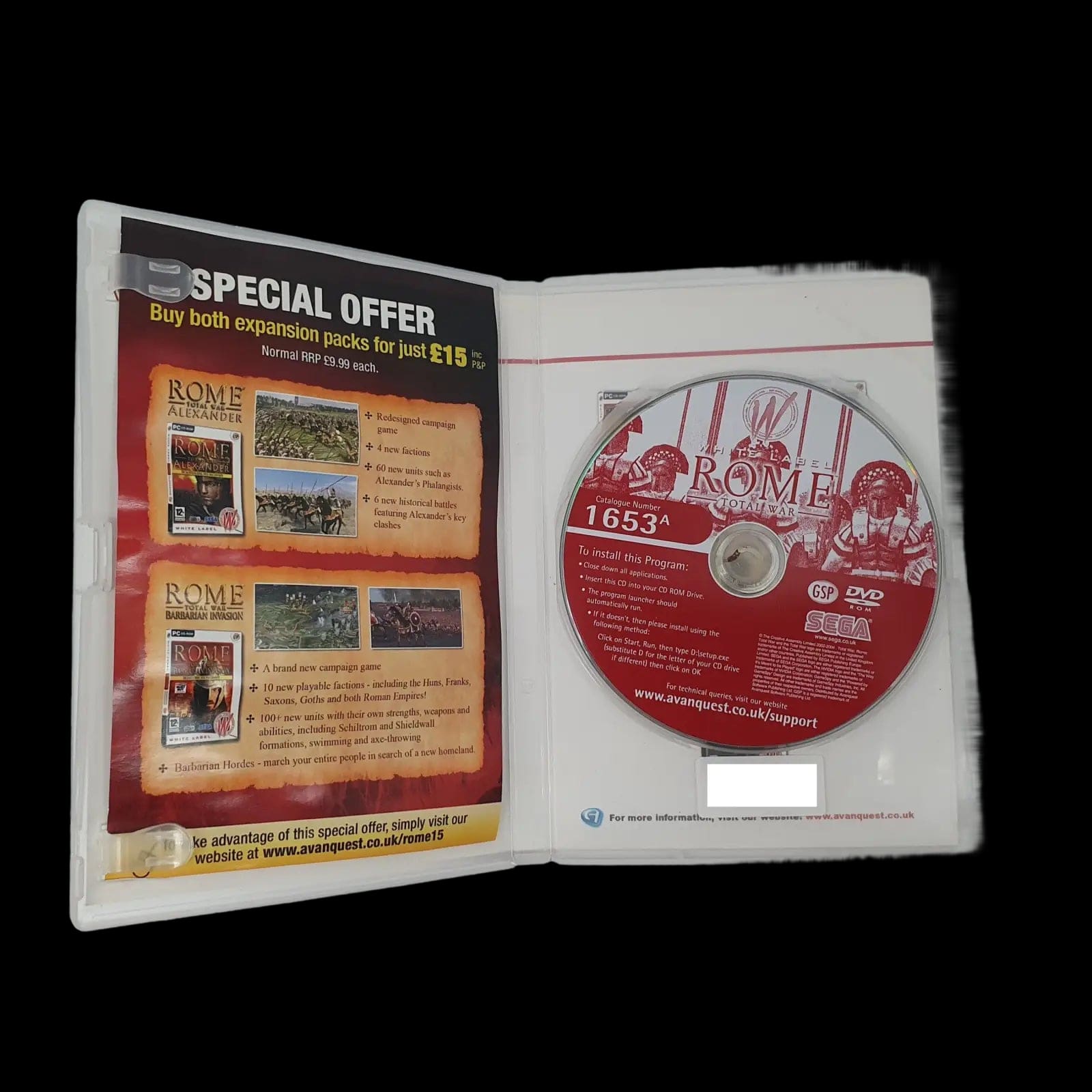 Rome Total War Pc Sega 2004 Video Game - Games - 3 - 2450