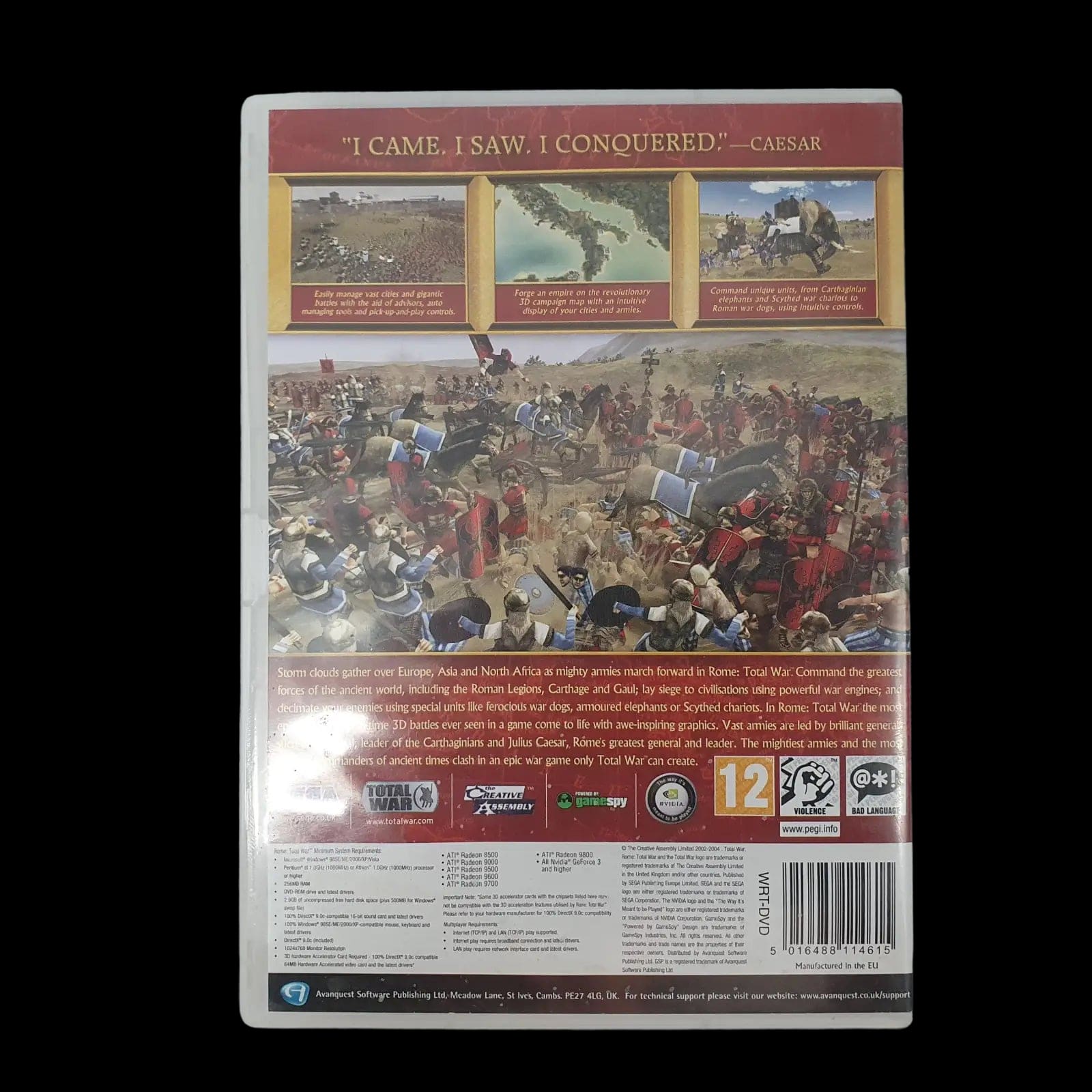 Rome Total War Pc Sega 2004 Video Game - Games - 2 - 2450