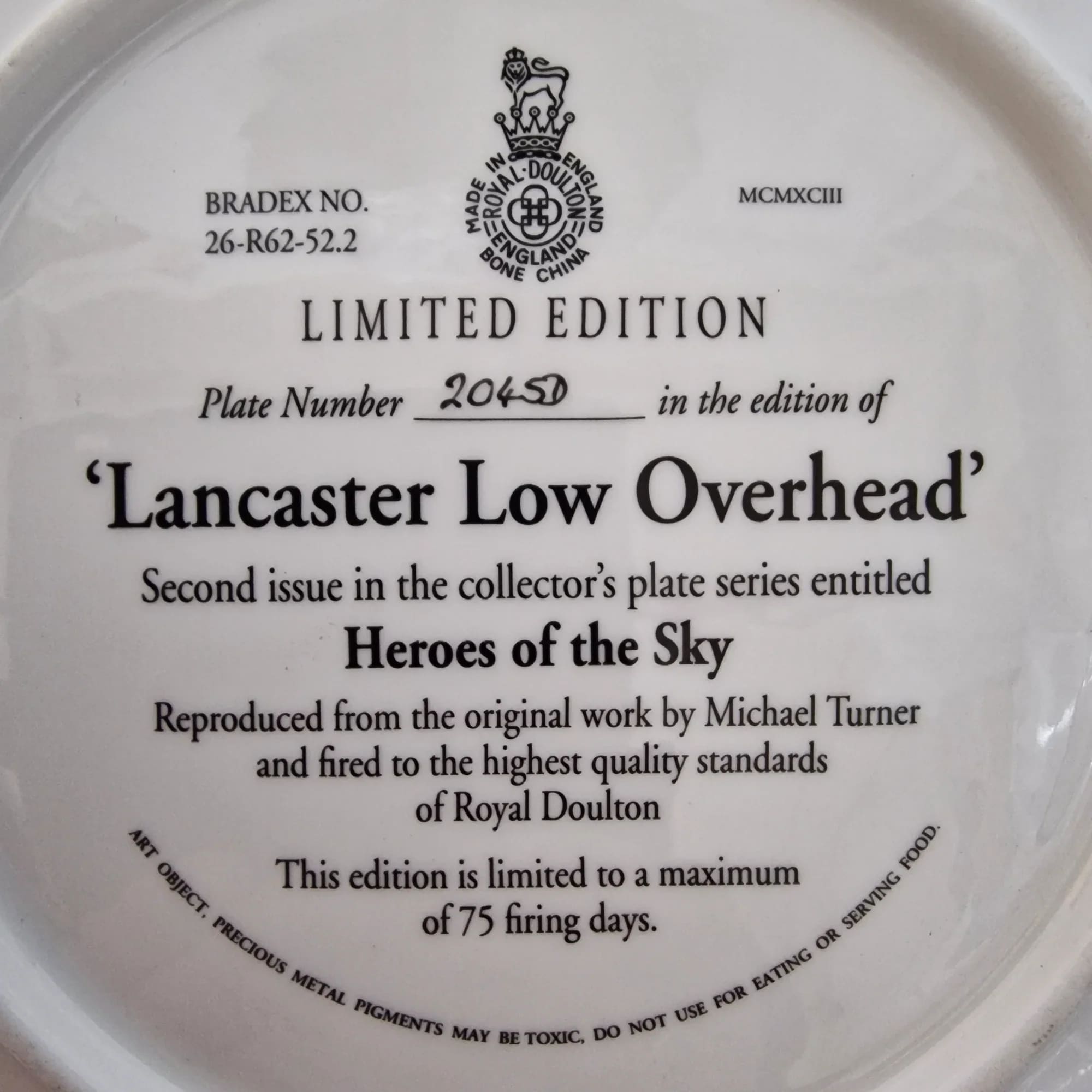 Royal Doulton Lancaster Low Overhead Ornamental Plate - 4