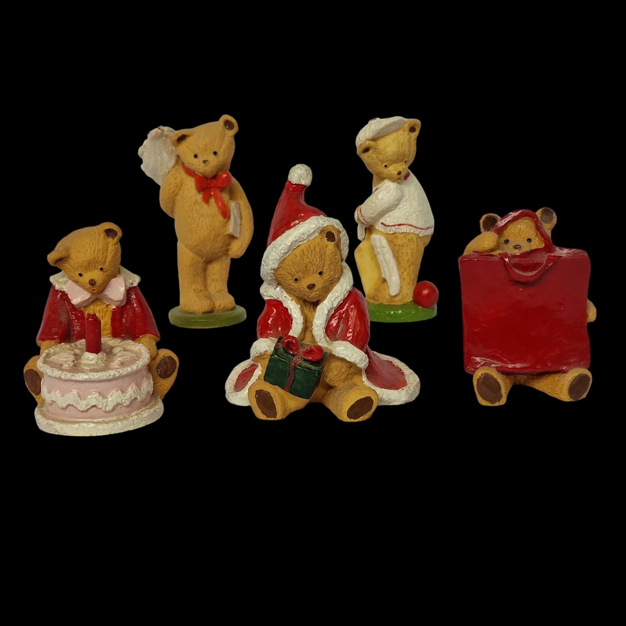 Rr Hill Five Ceramic Bear Christmas Birthday Cricket