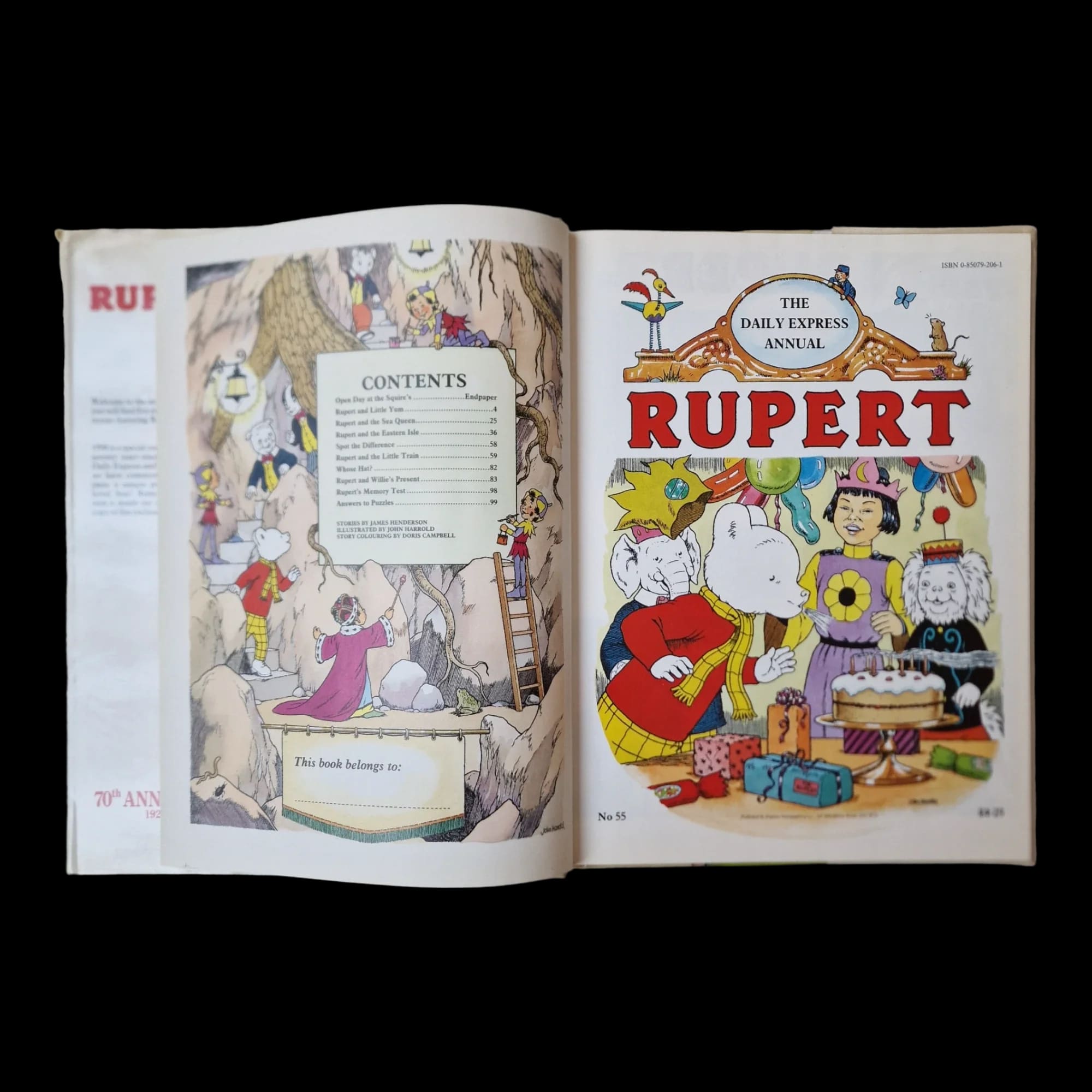 Rupert Bear 70th Anniversary Annual 55 John Harrold 1990