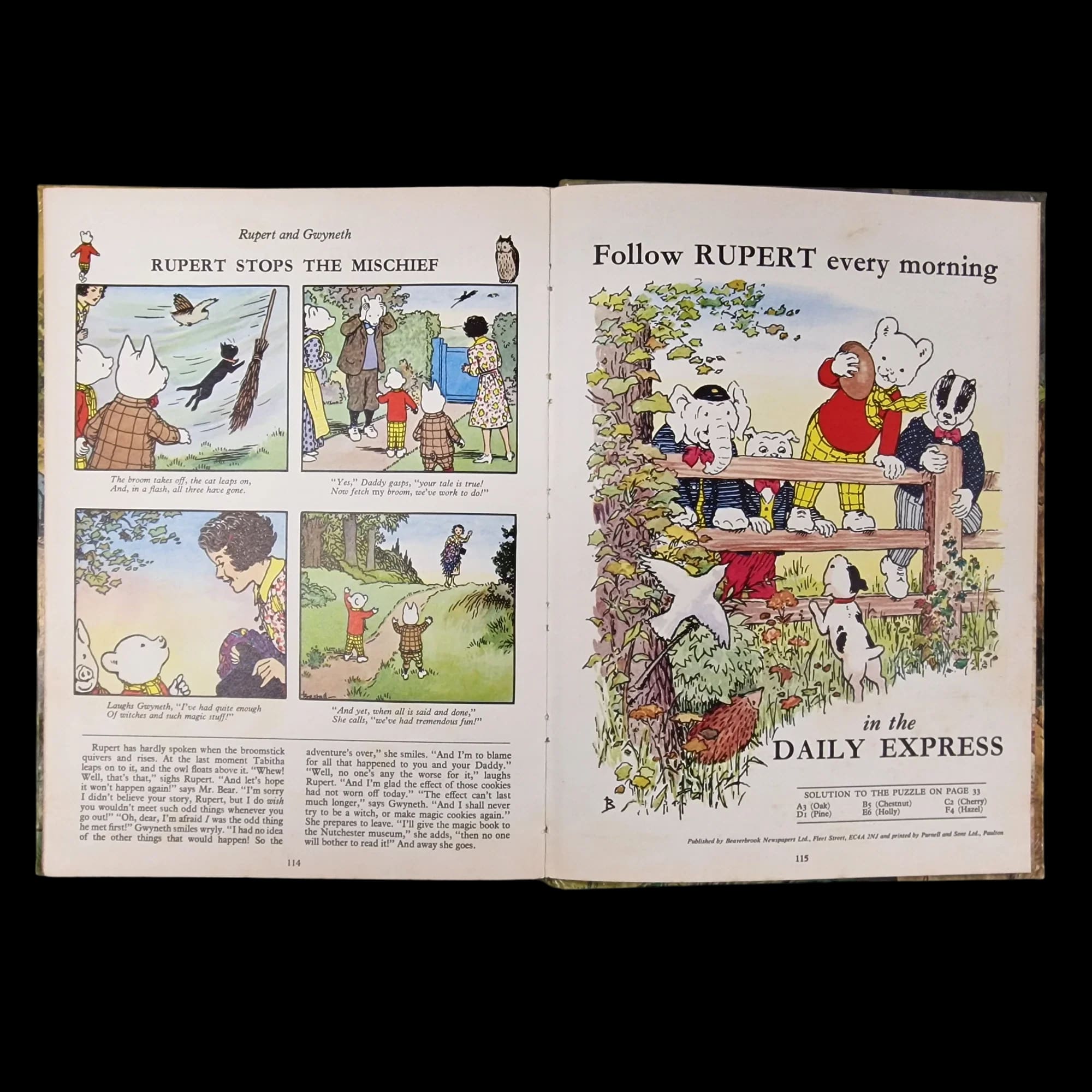 Rupert Bear Daily Express Annual 37 1972 Alfred Bestall