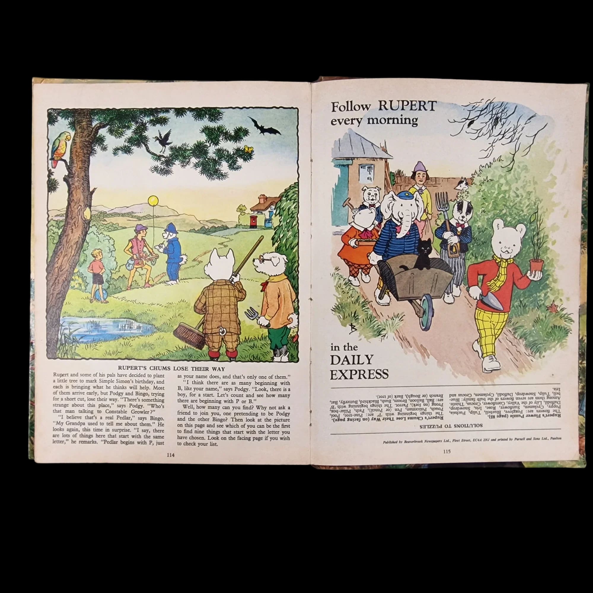 Rupert Bear Daily Express Annual 38 1973 Alfred Bestall