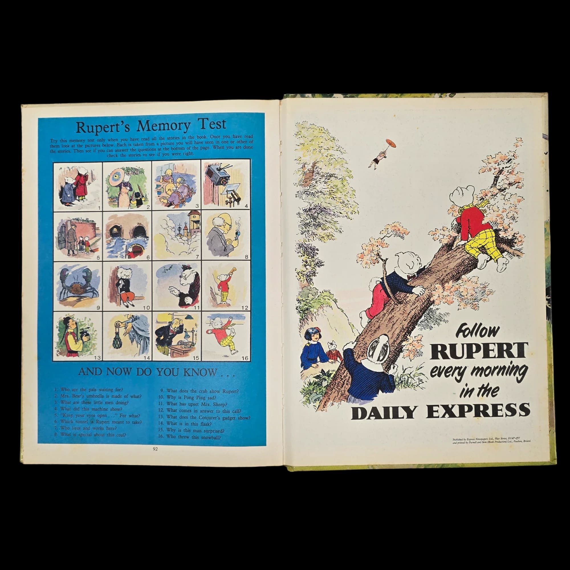 Rupert Bear Daily Express Annual 47 1982 James Henderson