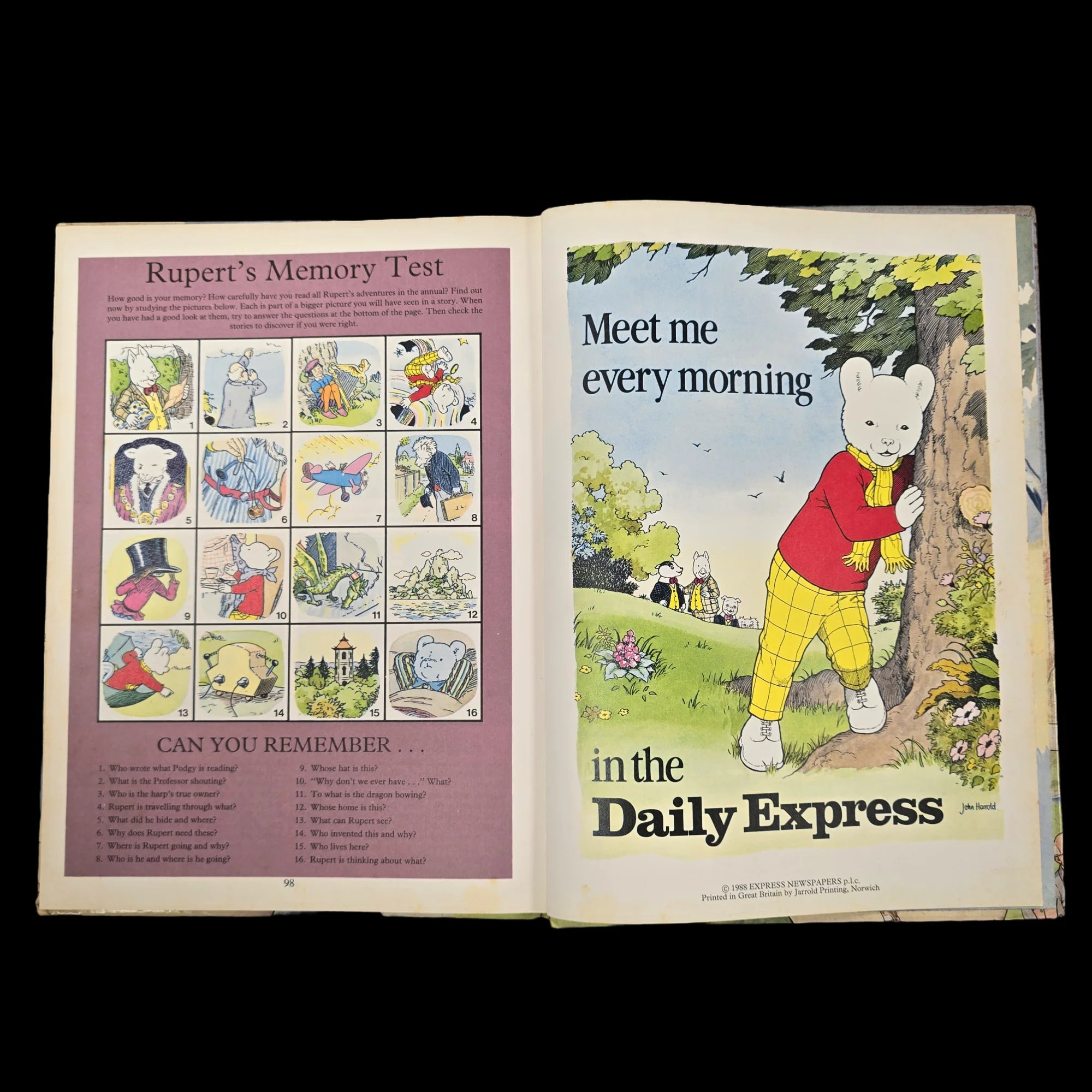 Rupert Bear Daily Express Annual 53 1988 James Henderson