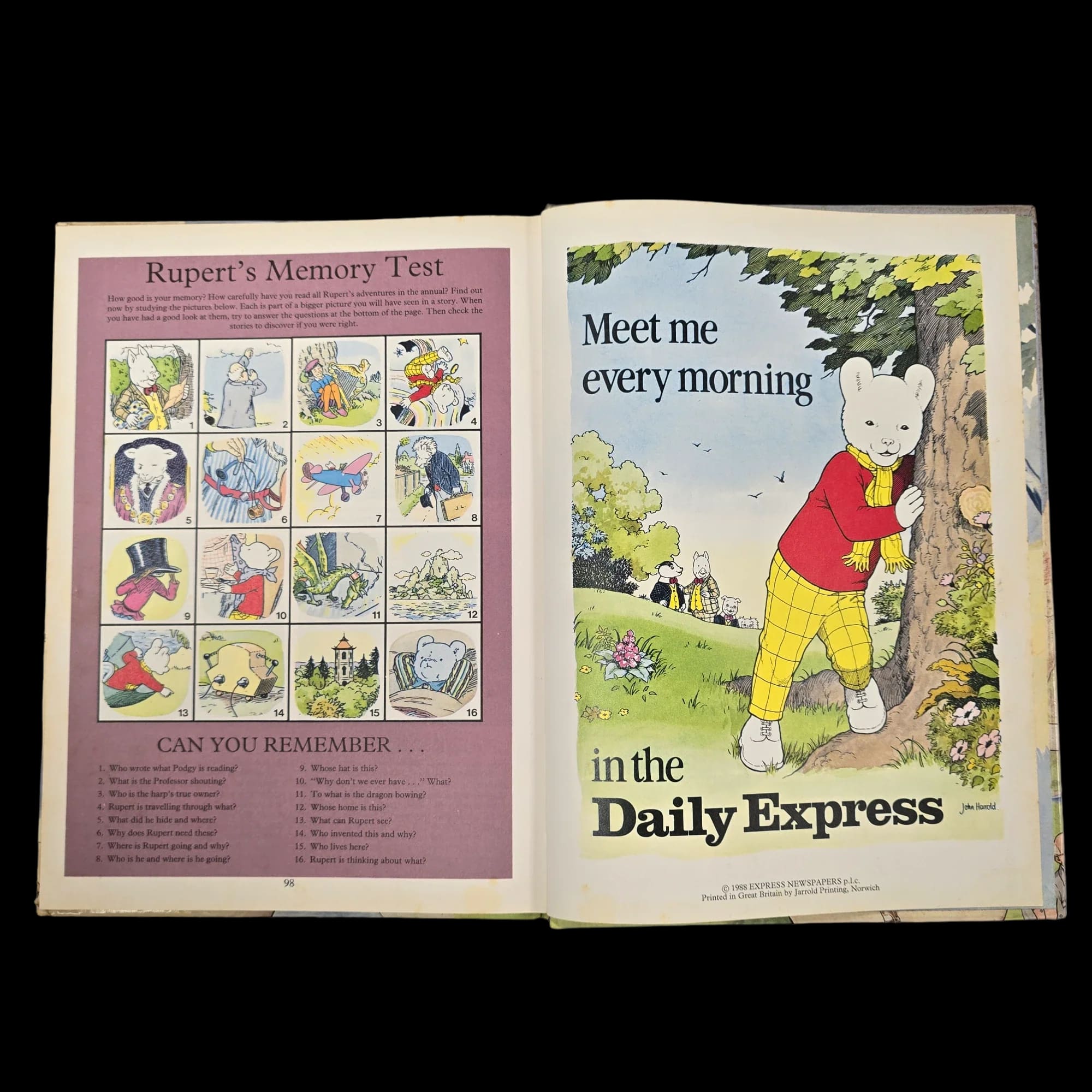 Rupert Bear Daily Express Annual 53 1988 James Henderson