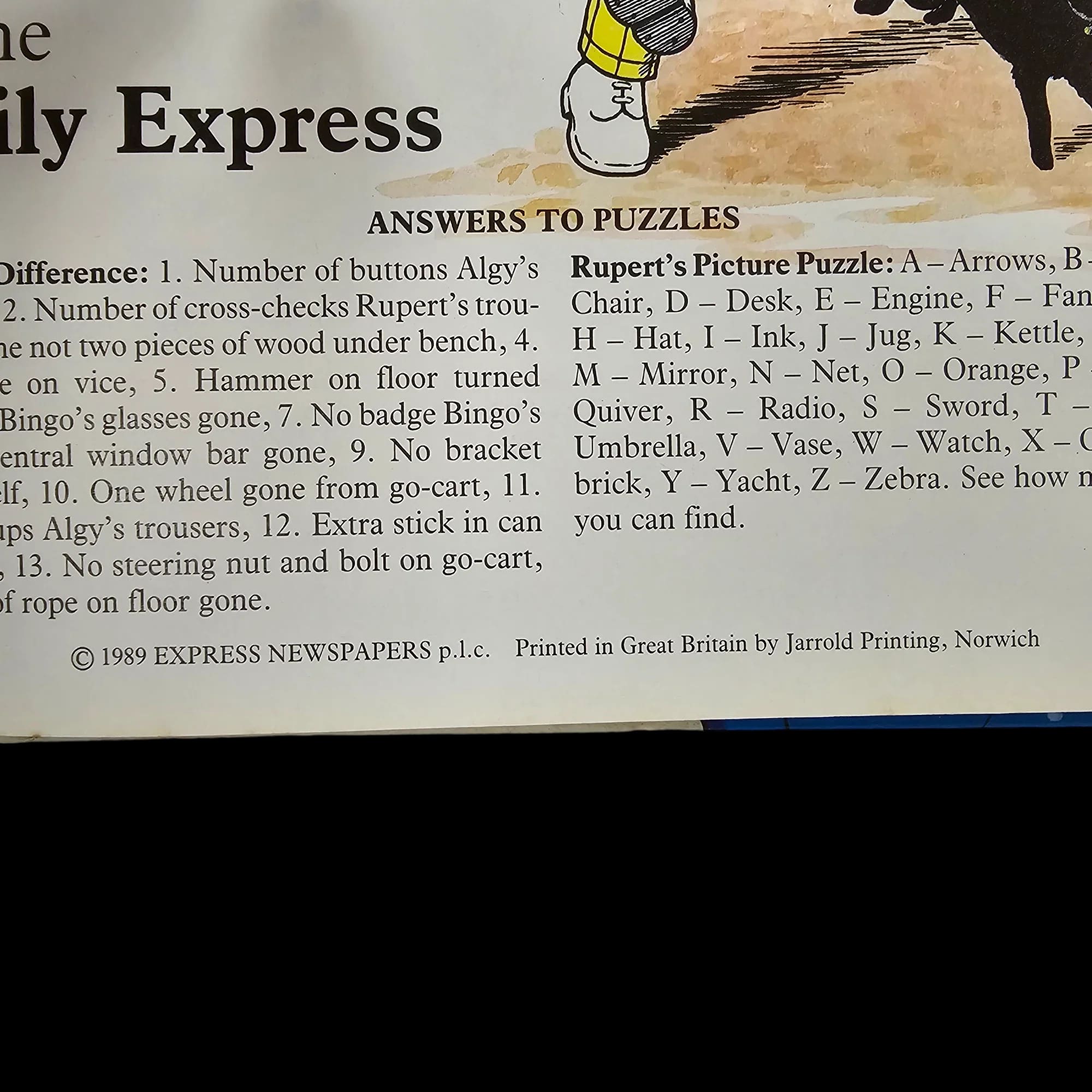 Rupert Bear Daily Express Annual 54 1989 0850791871 Vintage