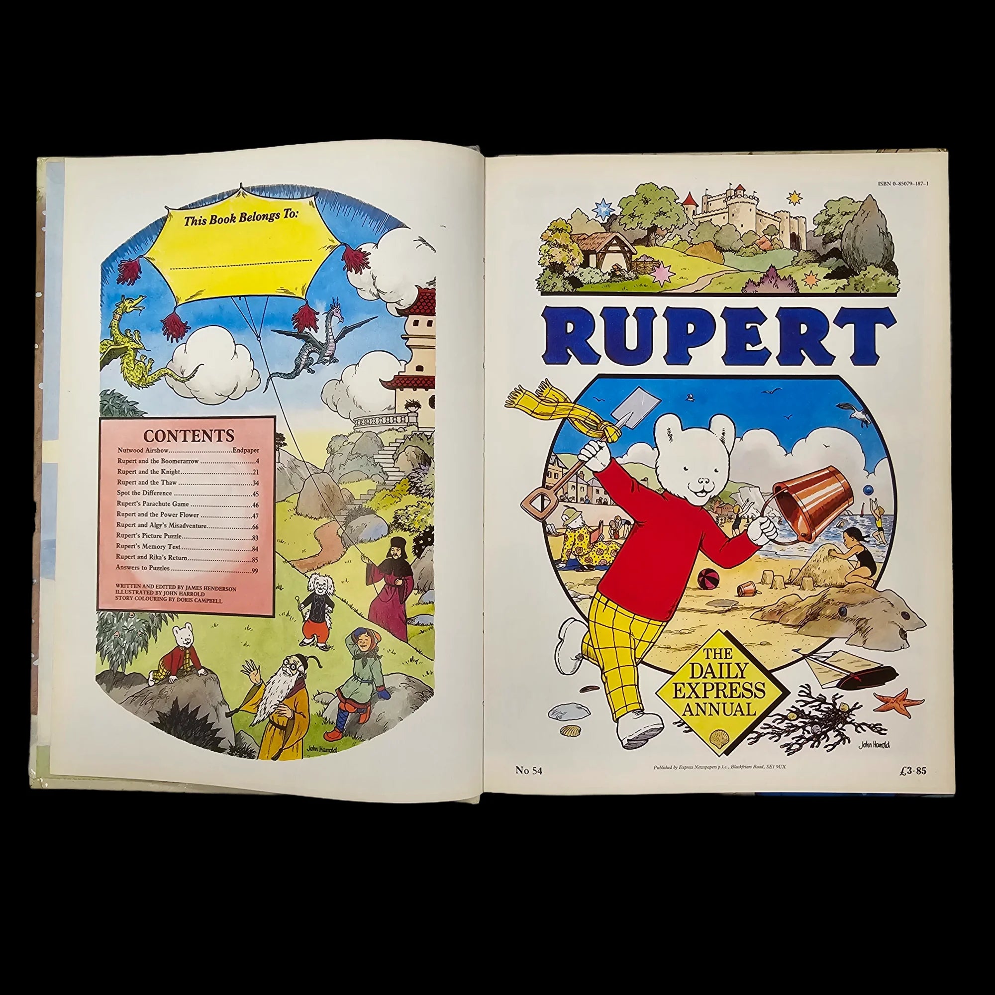 Rupert Bear Daily Express Annual 54 1989 0850791871 Vintage