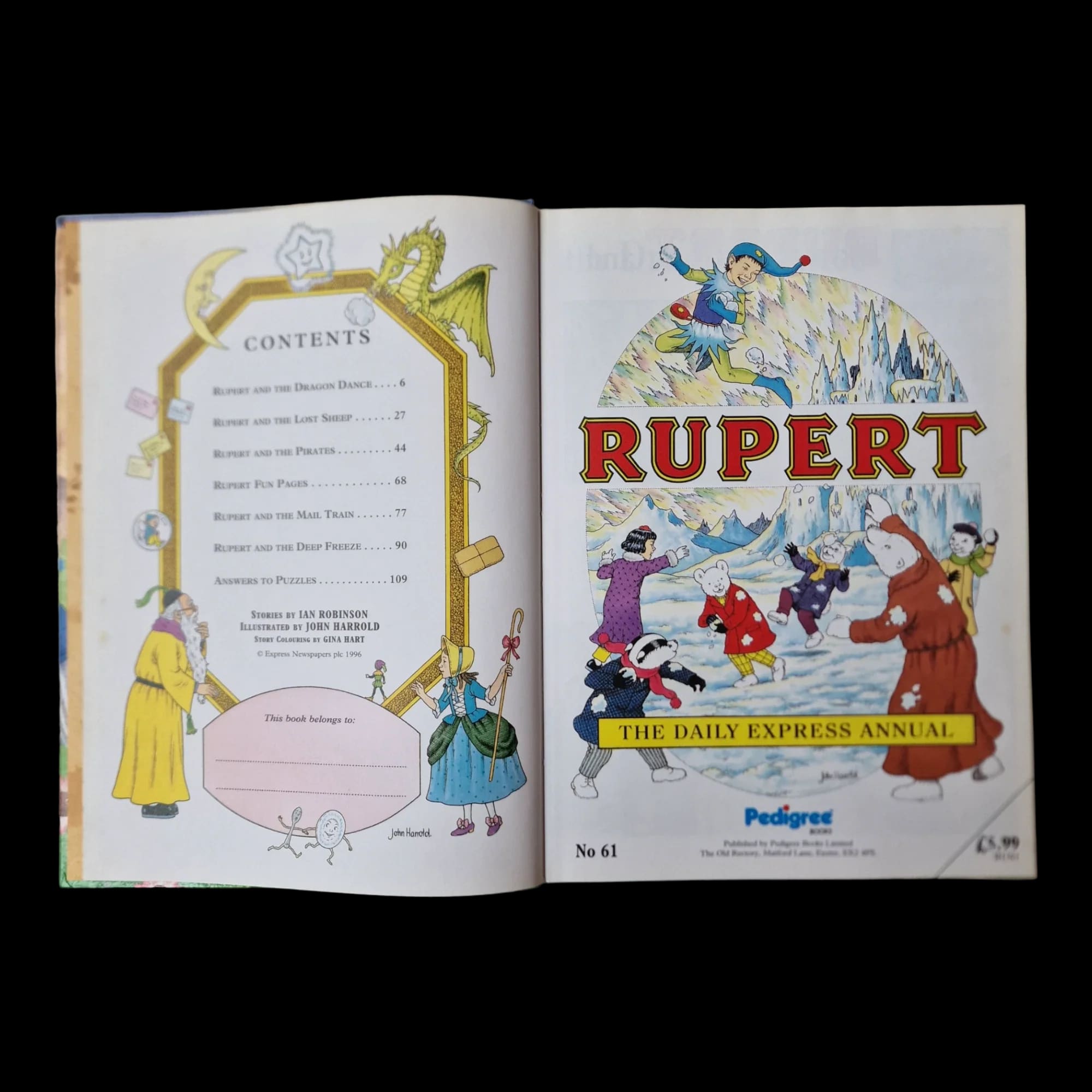 Rupert Bear Daily Express Annual 61 John Harrold 1996