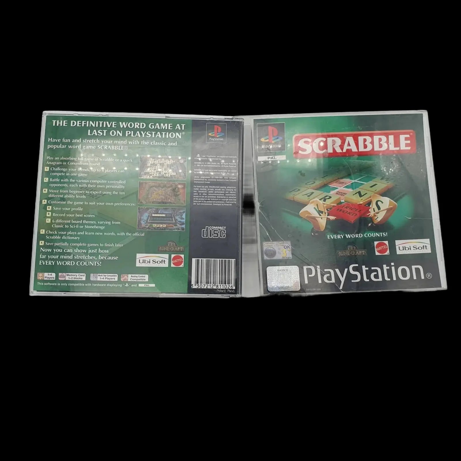 Scrabble Playstation 1 Ps1 Ubisoft 2001 Video Game Cib