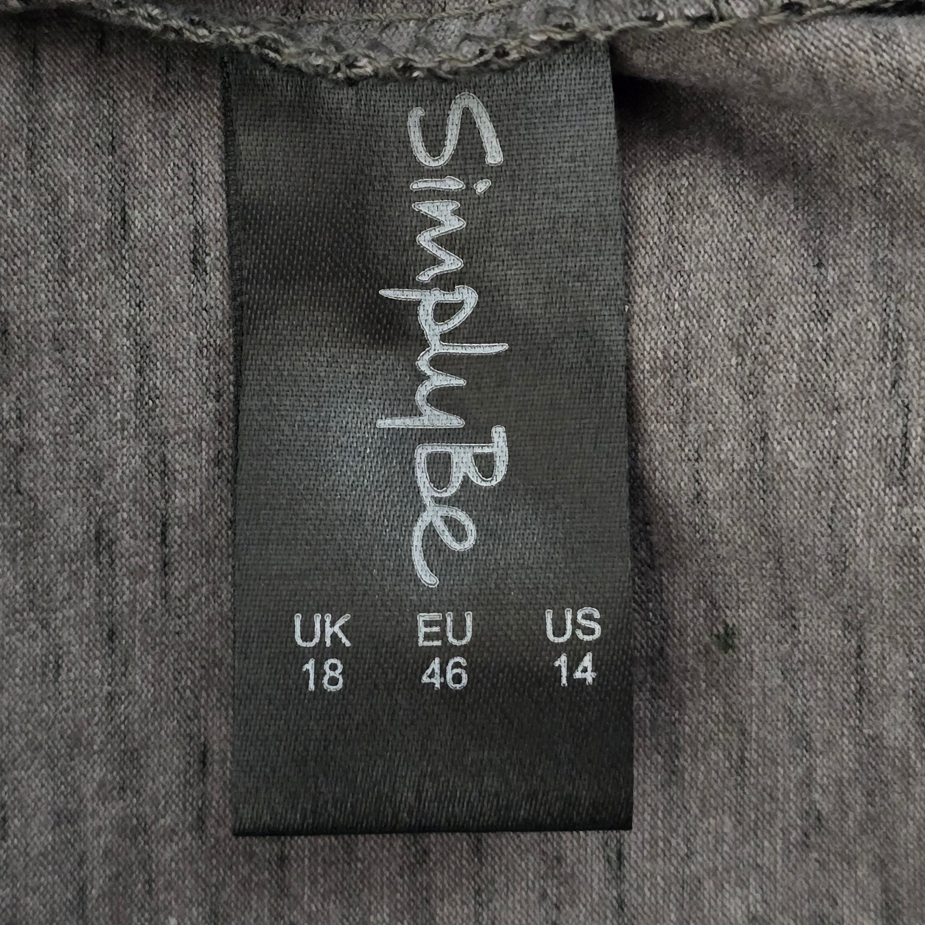 Simply Be Black Grey Striped Midi T-Shirt Dress UK 18 New