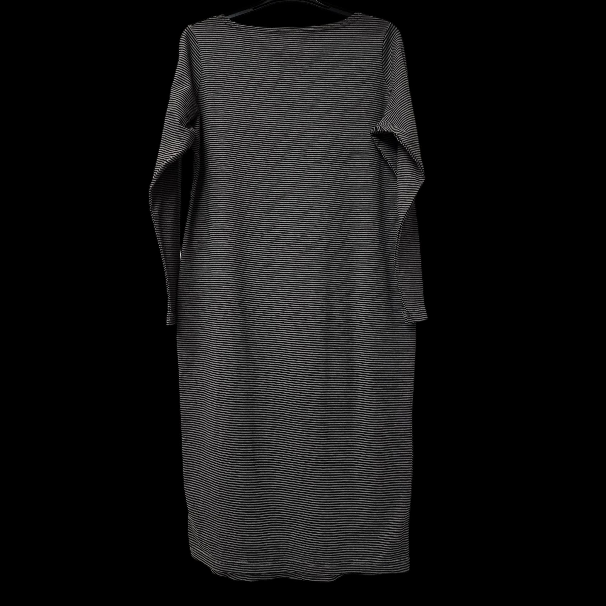 Simply Be Black Grey Striped Midi T-Shirt Dress UK 18 New