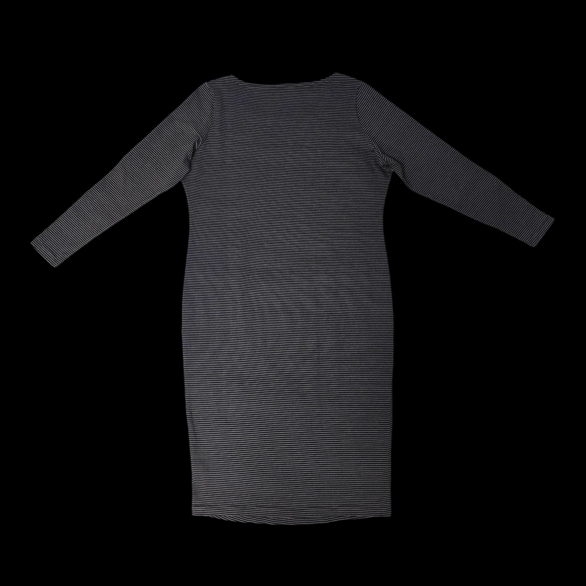 Simply Be Black Grey Striped Midi T-Shirt Dress UK 18 New