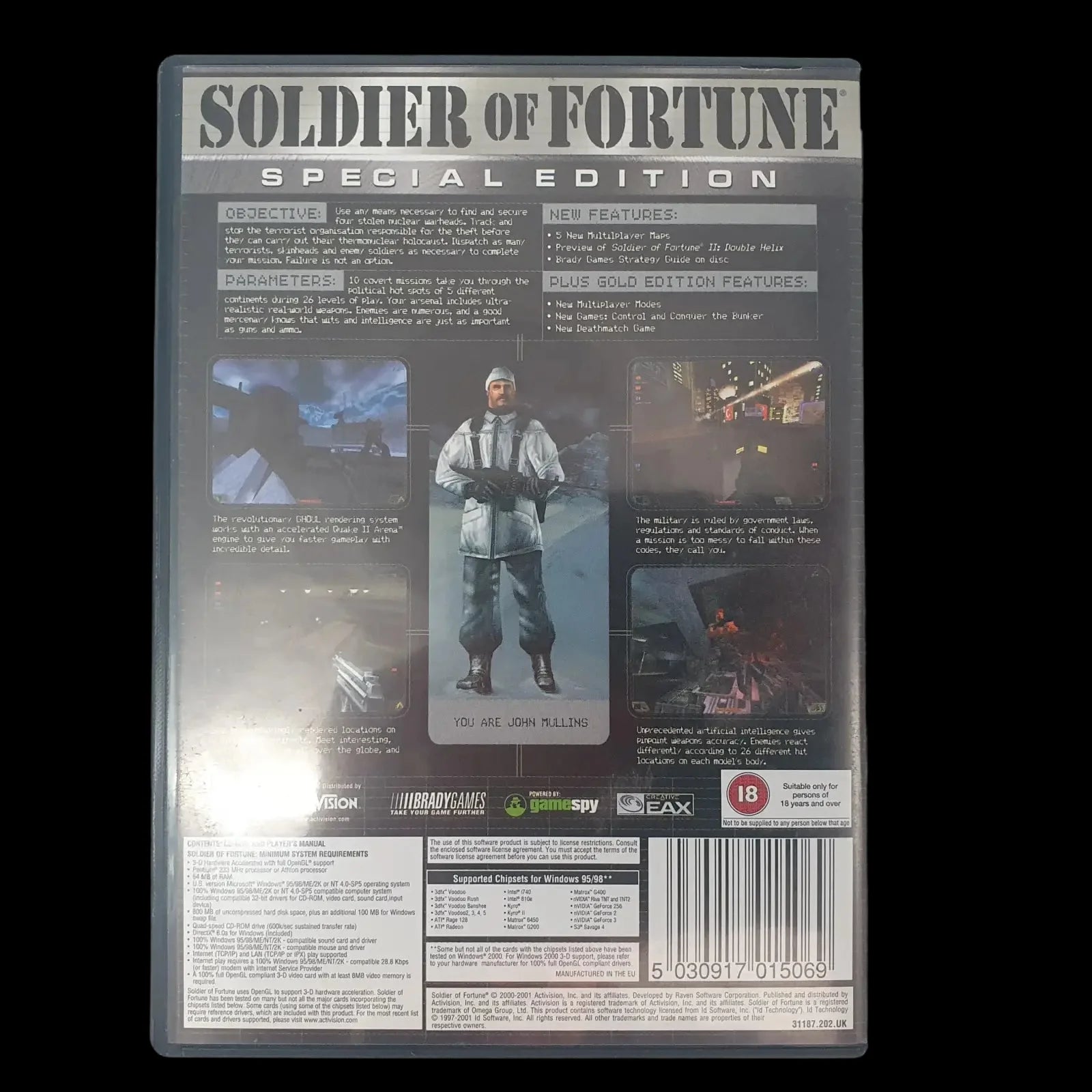 Soldier Of Fortune Special Edition Pc Activision 2001 Cib