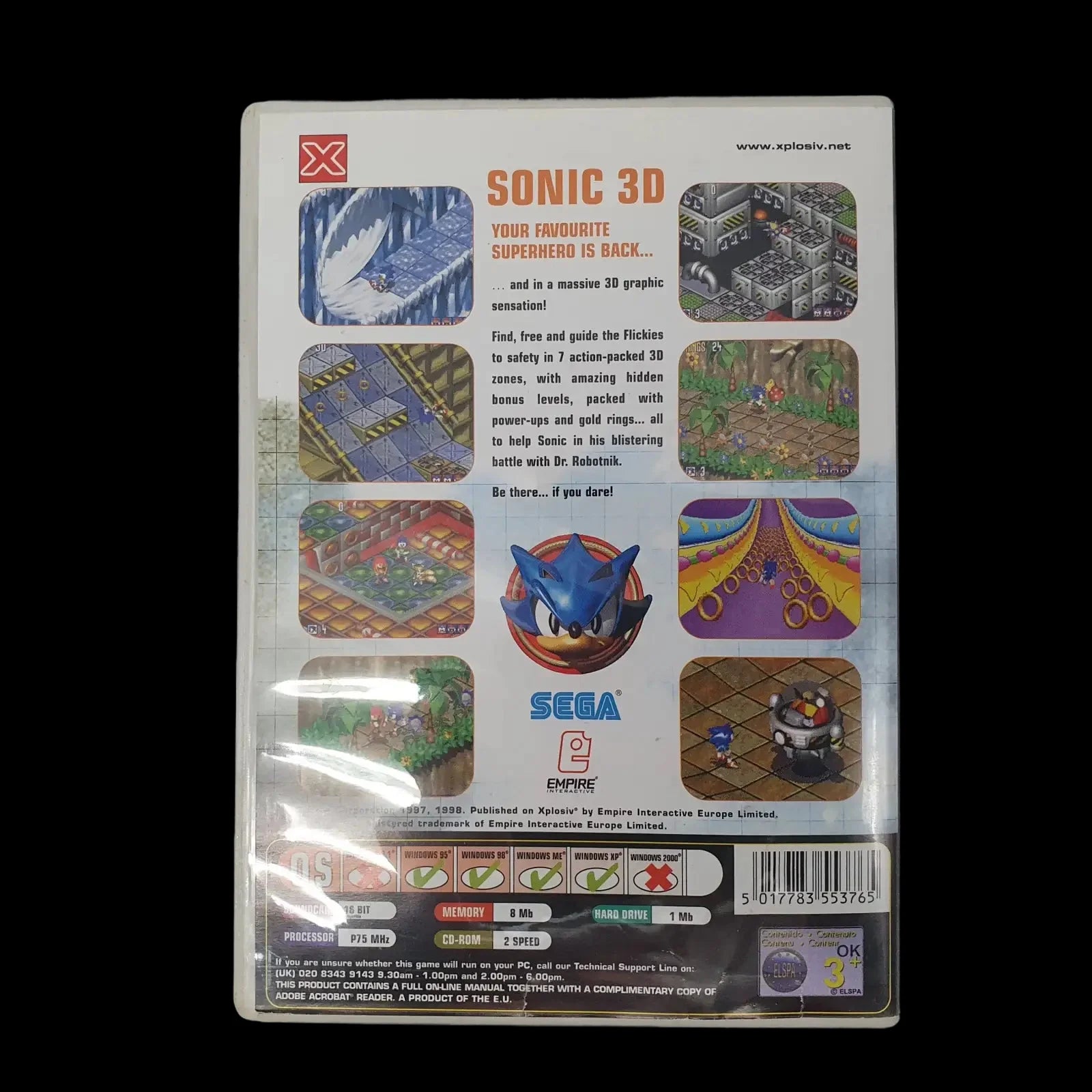 Sonic 3d Pc Xplosiv 1998 Video Game Vintage - Games - 2