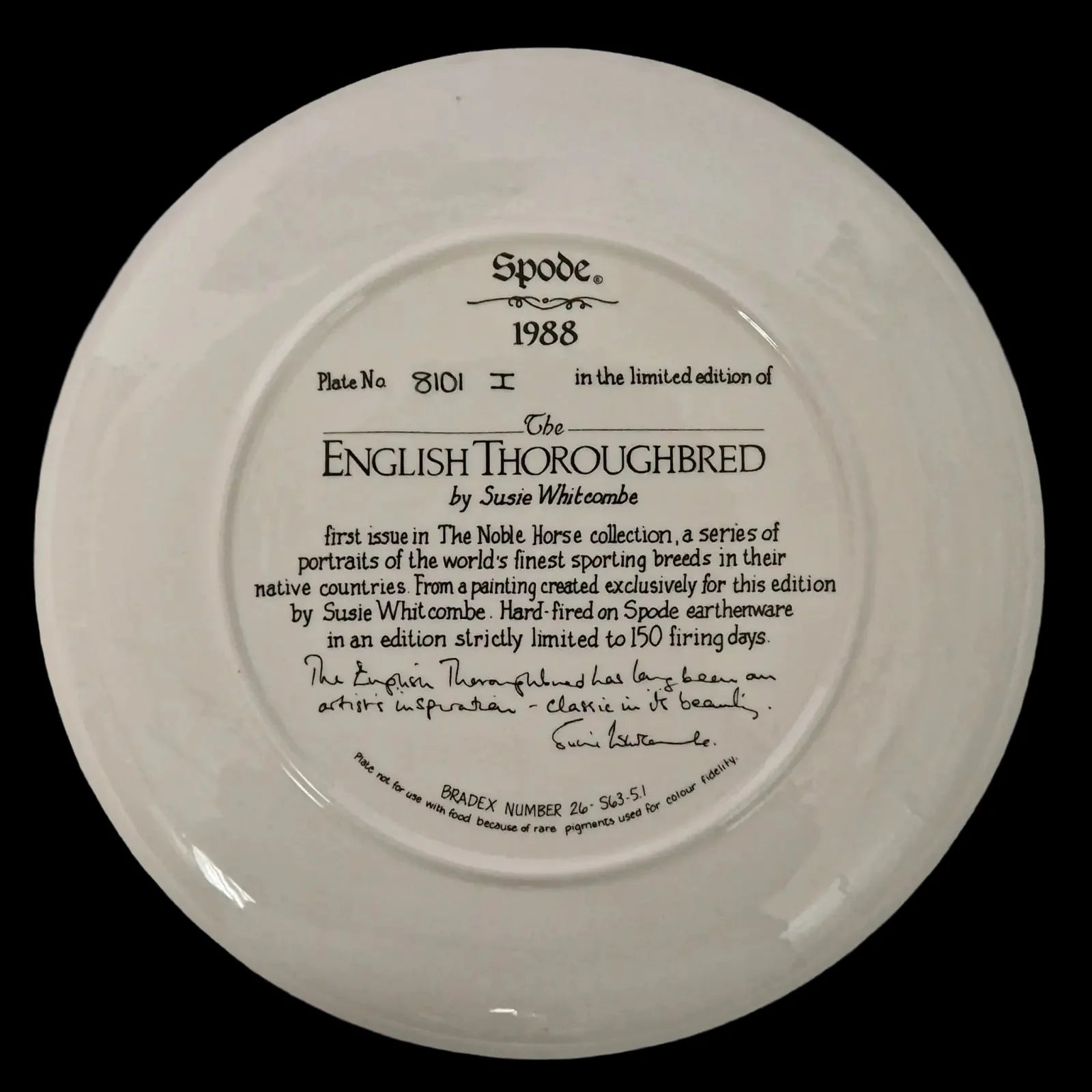 Spode The English Thoroughbred Horse Ornamental Plate - 2