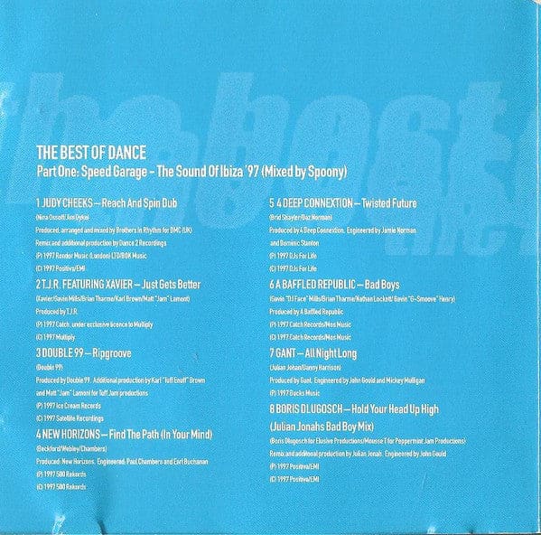 Spoony* / Various - The Best Of Dance (cd Comp P/mixed)