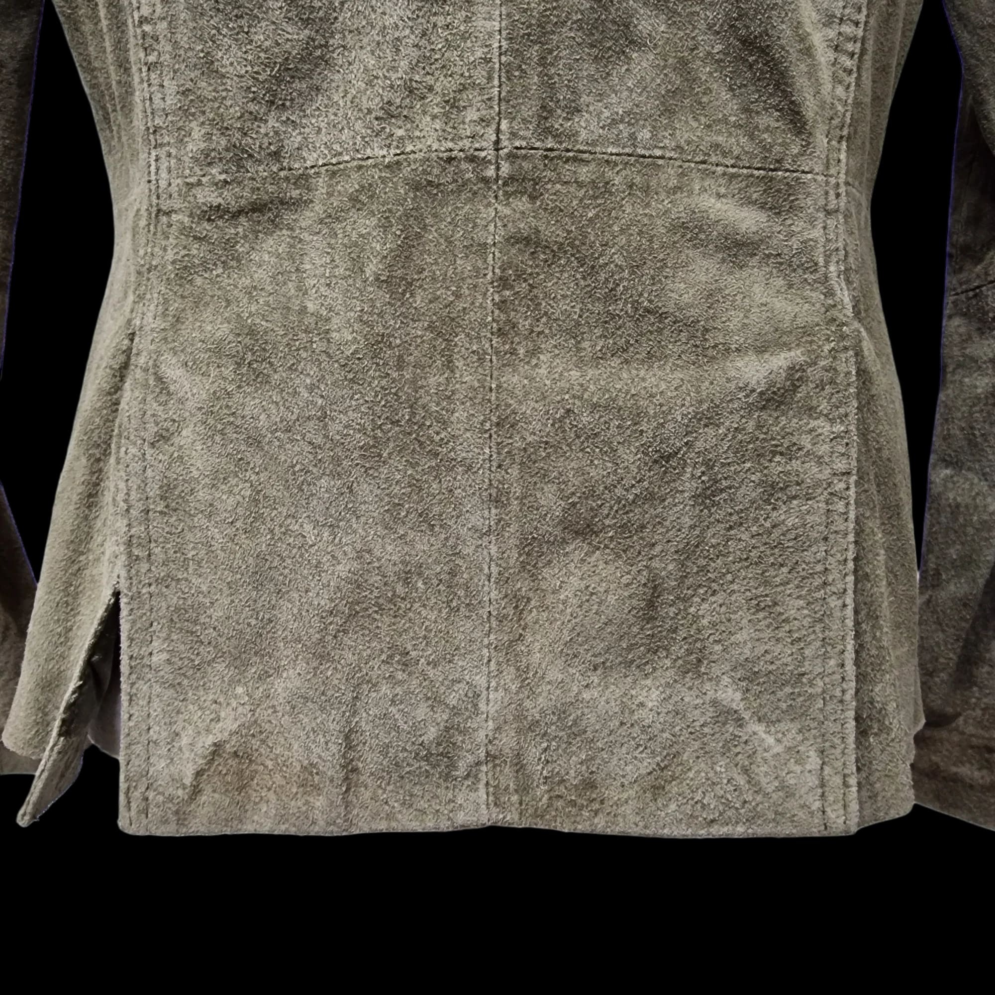 Style Collection Womens Khaki Leather Jacket UK 10 - 3376