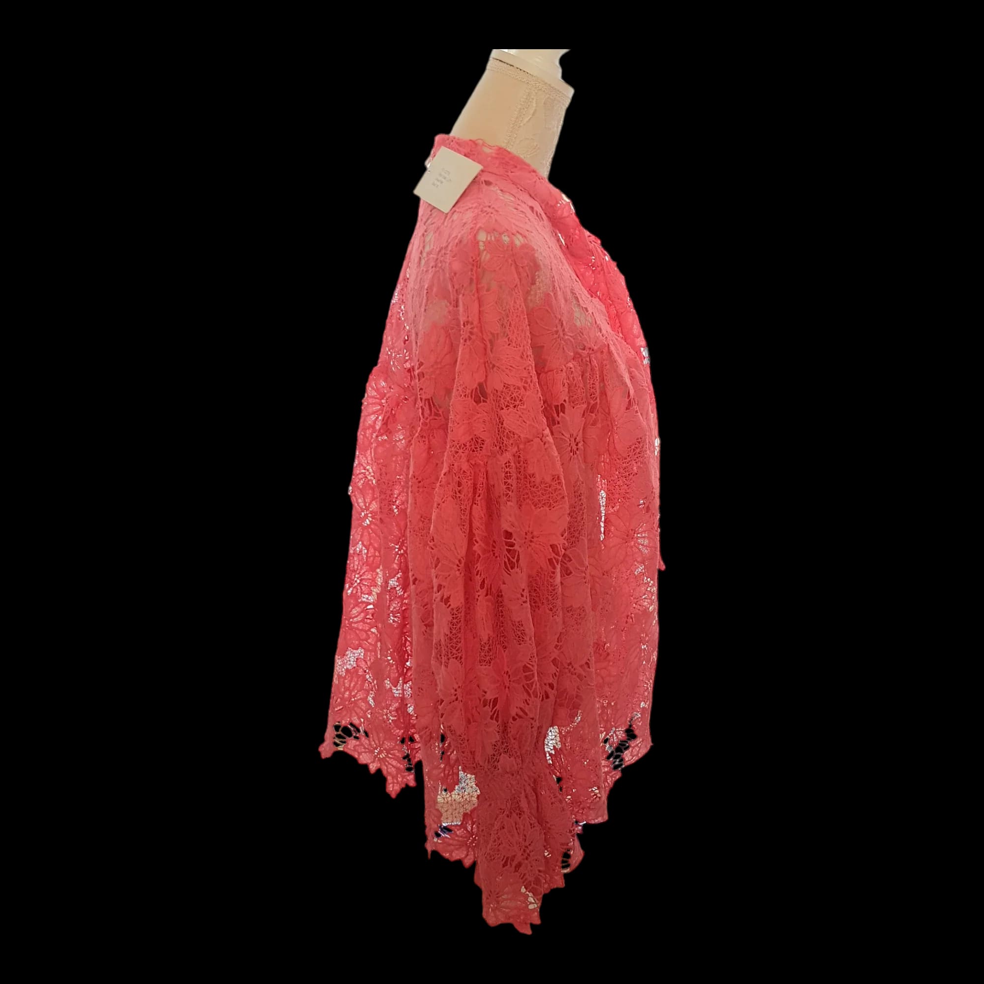 In The Style Pink Floral Cut Out Womens Blouse UK 10 - Top