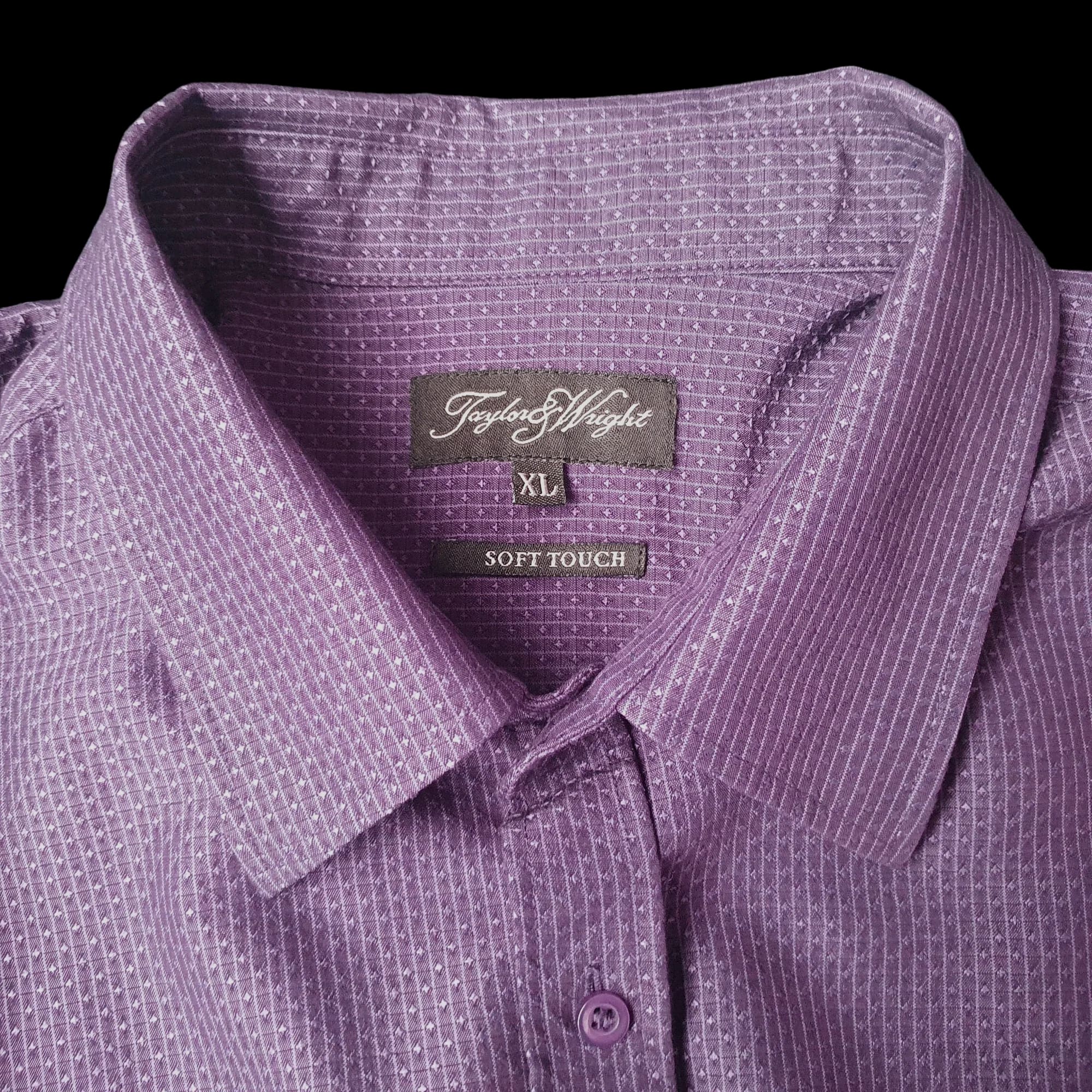 Taylor Wright Purple Patterned Short Sleeve UK XL Mens